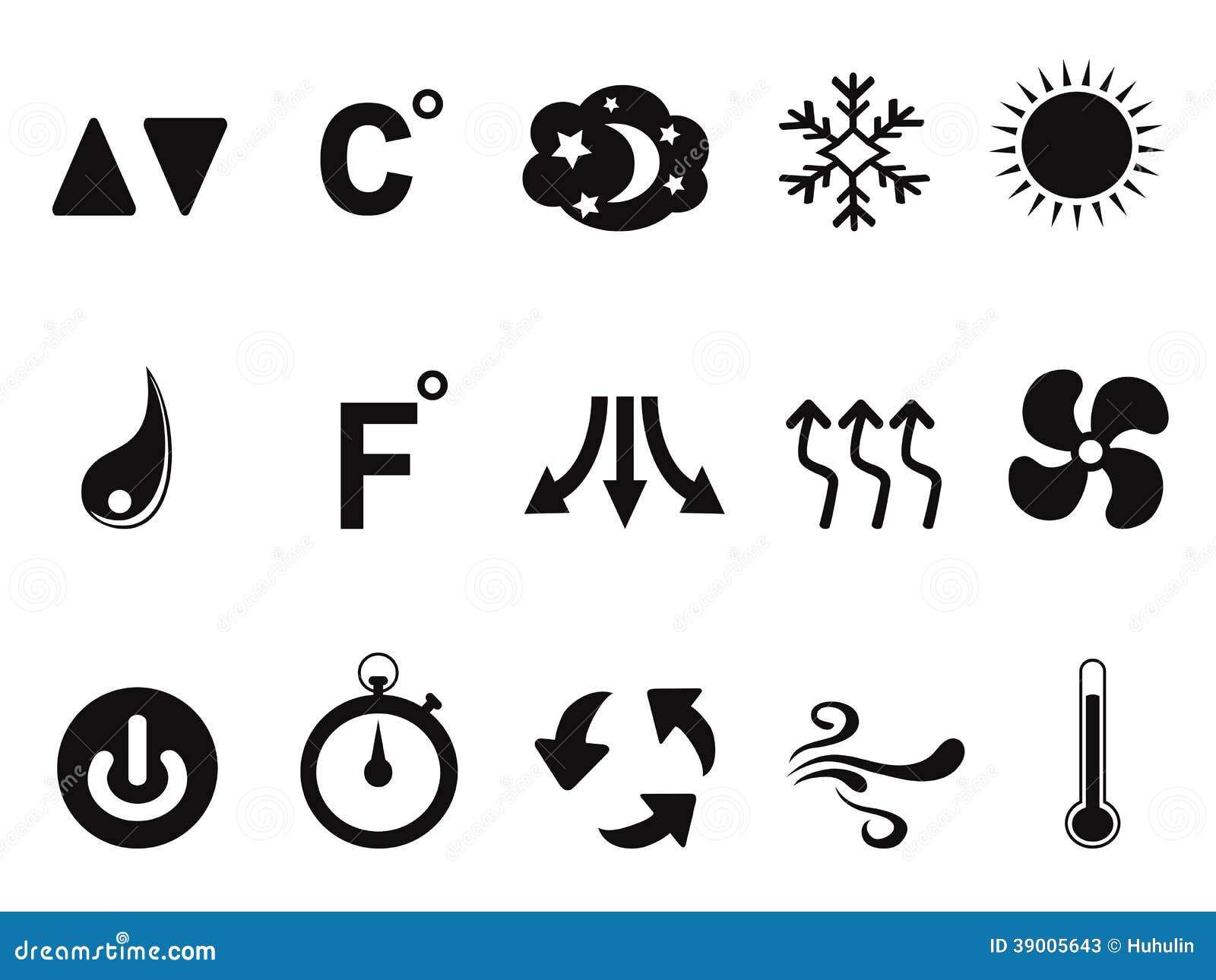 Air conditioner icons set stock vector. Image of mite 39005643