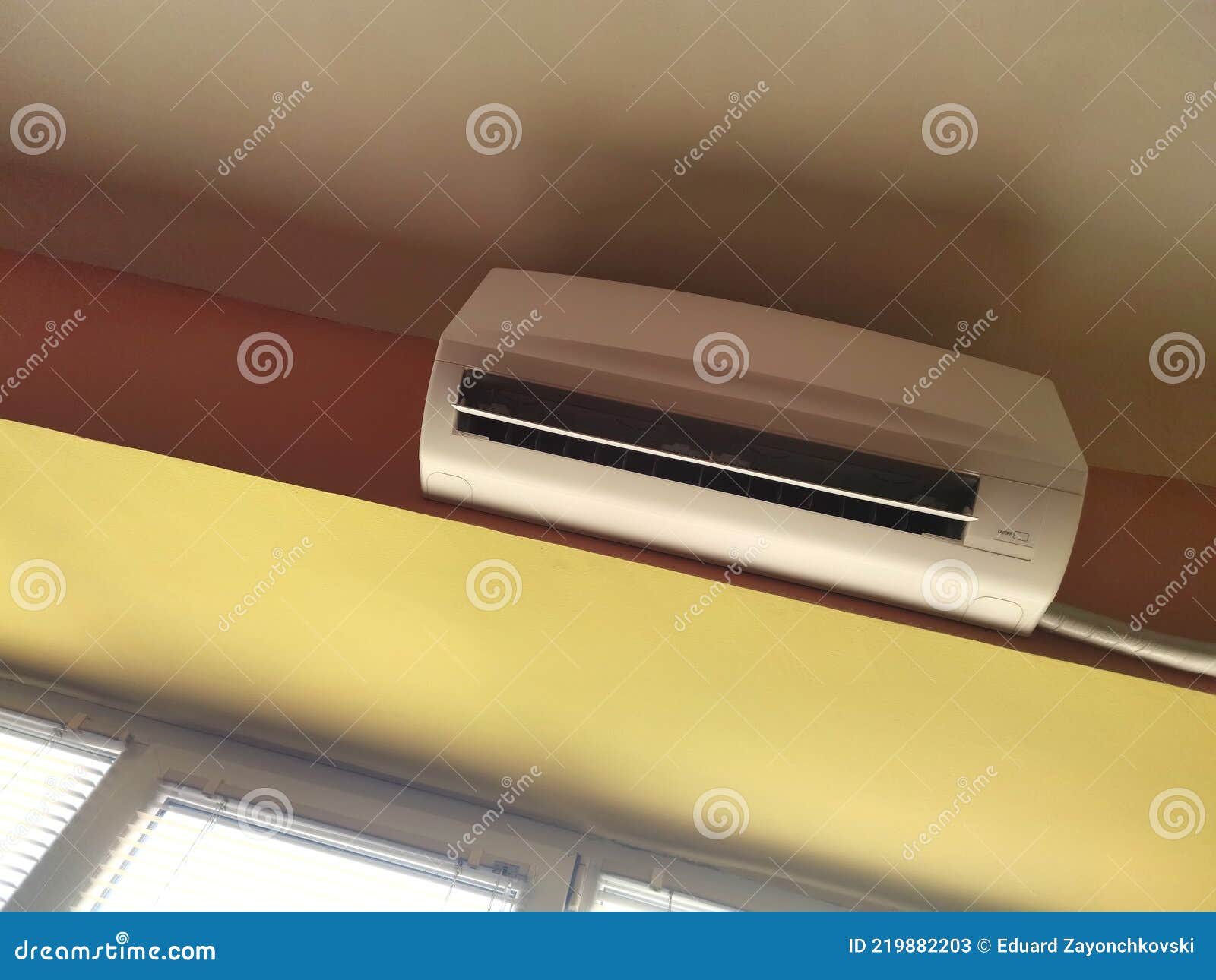 Air Conditioner Indoor Unit Mounted on Office Wall Stock Image Image