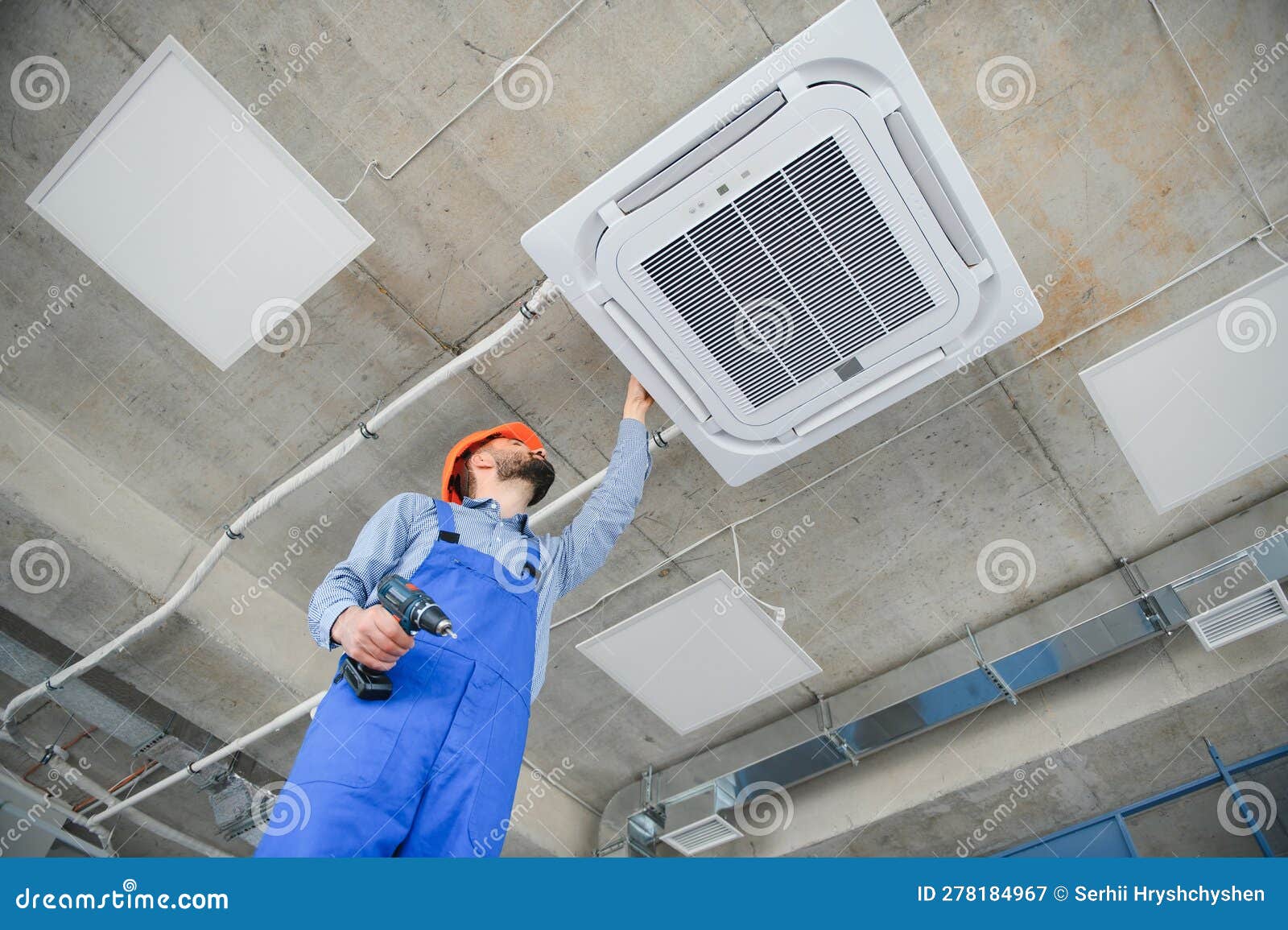 Air Conditioner Install and AC Repair Service Stock Image Image of