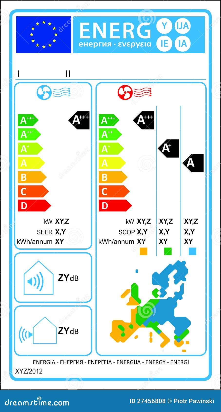 Airconditioner label stock vector. Illustration of consumption 27456808
