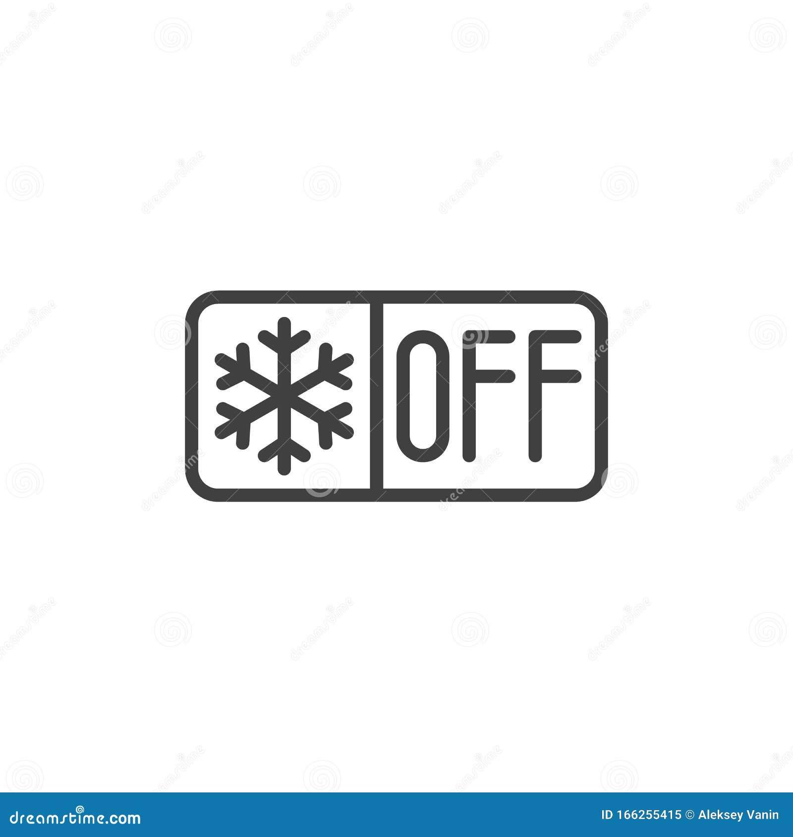 Air Conditioner Off Switch Button Line Icon Stock Vector Illustration