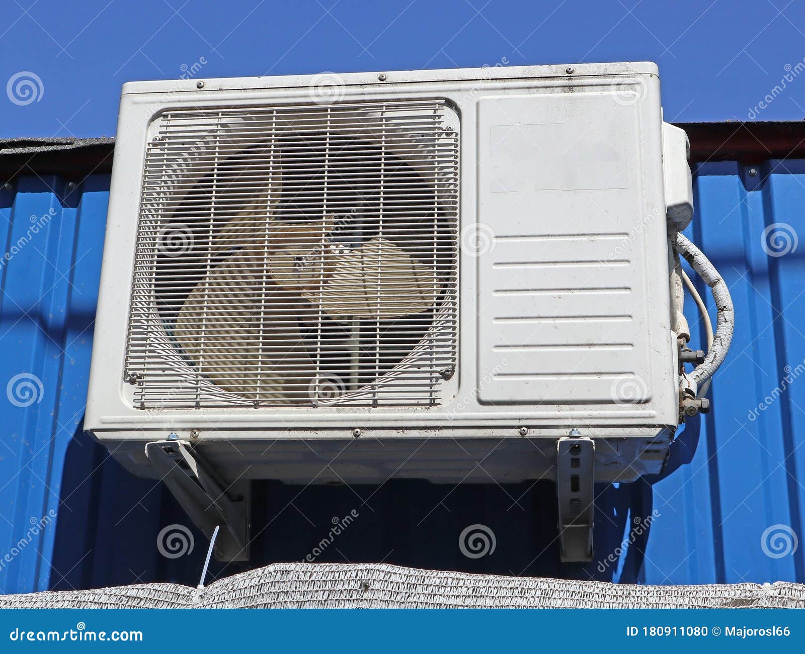 Air Conditioner Outdoor on a Metal Container Stock Photo Image of