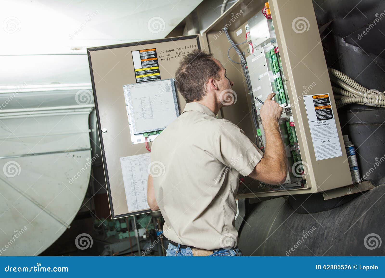 Air Conditioner Repair Man at Work Stock Photo Image of burner