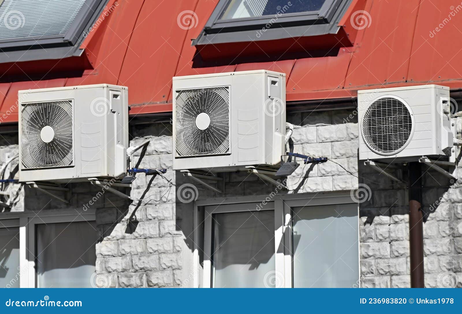 Air Conditioner System on Wall Stock Photo Image of hvac, funnel