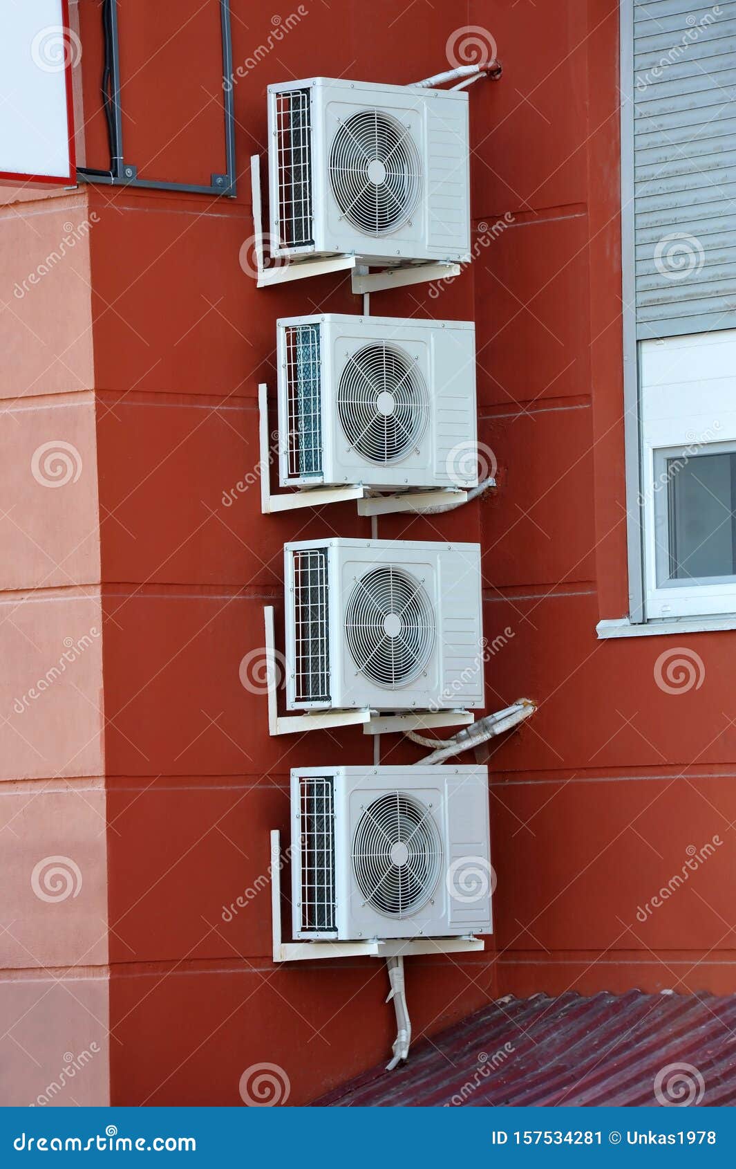 Air Conditioner System on Wall Stock Image Image of hvac, funnel