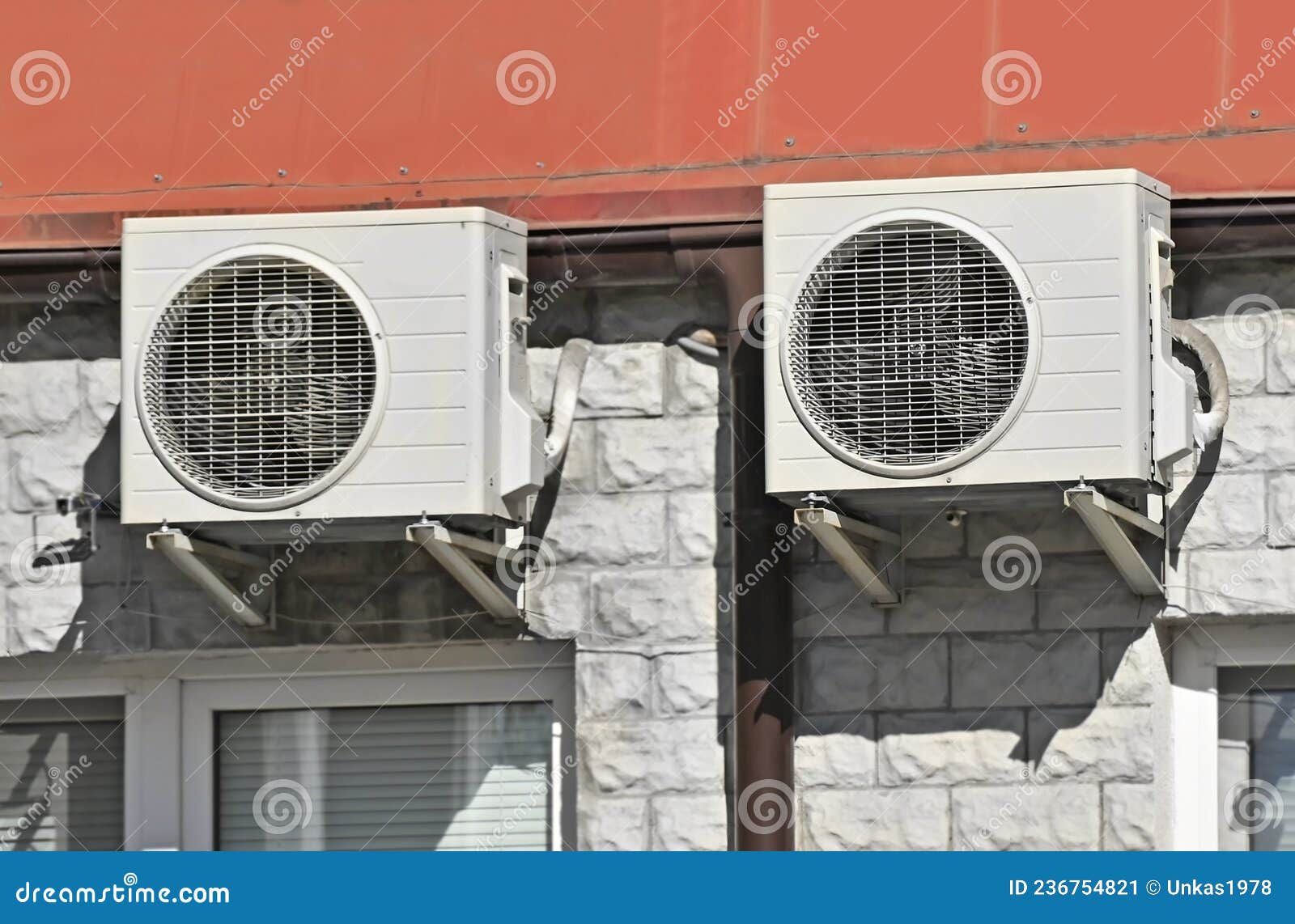 Air Conditioner System on Wall Stock Image Image of acclimatization