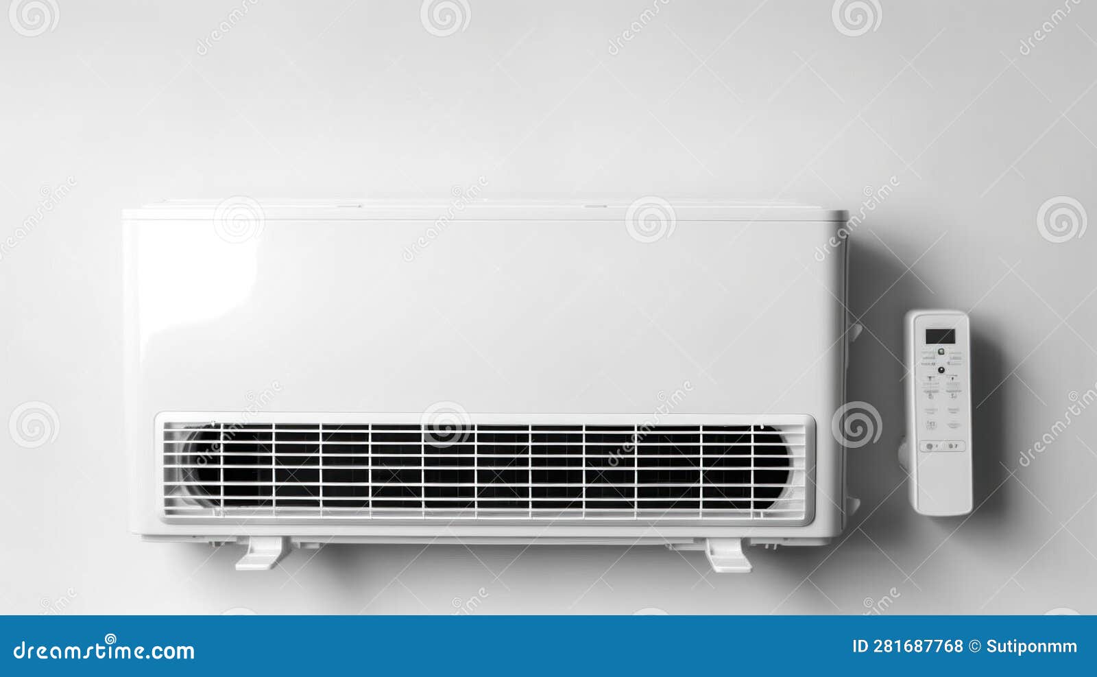 The Air Conditioner on a White Background Stock Illustration