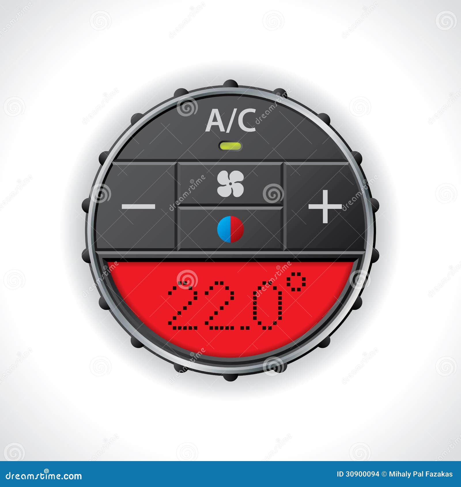 Air Conditioning Gauge with Red Display Stock Vector Illustration of