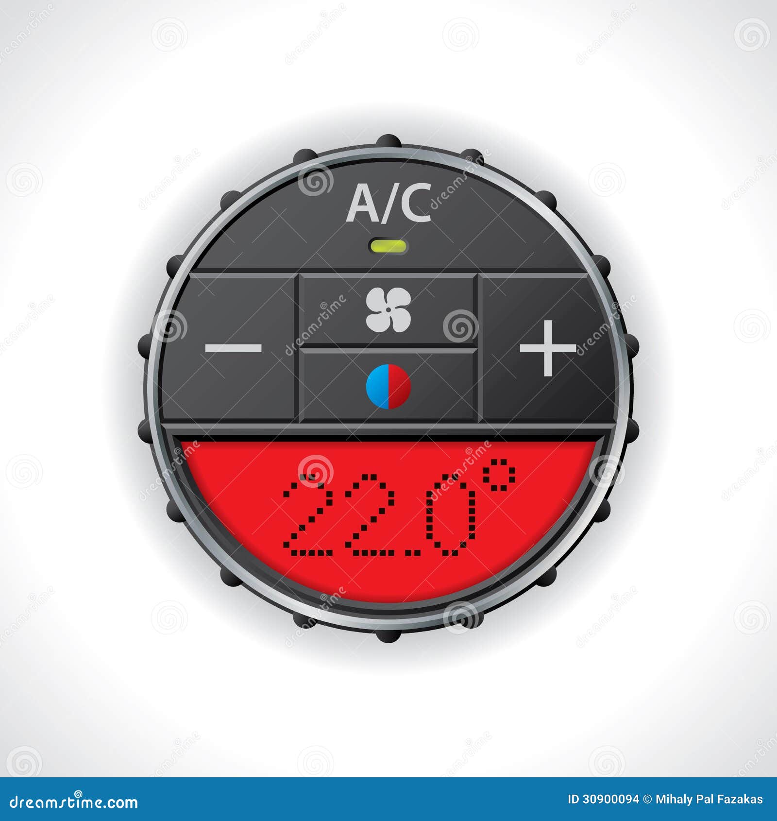 air conditioning gauge with red display