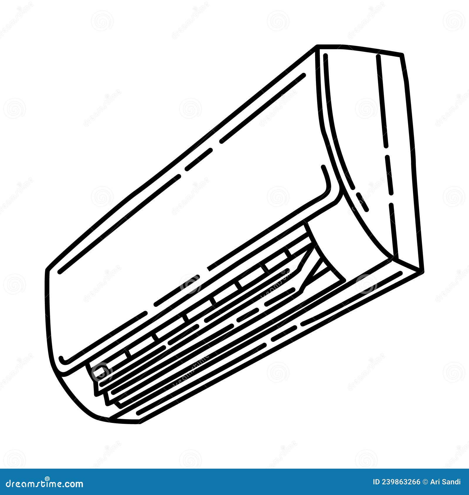 Air Conditioning Icon. Doodle Hand Drawn or Outline Icon Style Stock