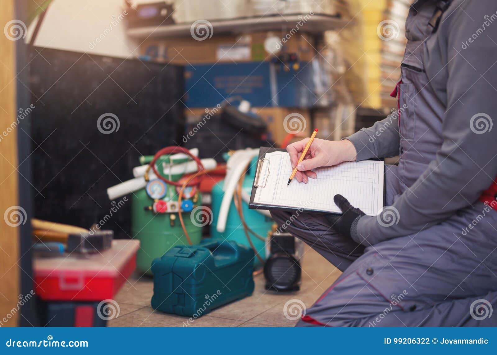 Air Conditioning Master Entering Malfunction Stock Photo Image of