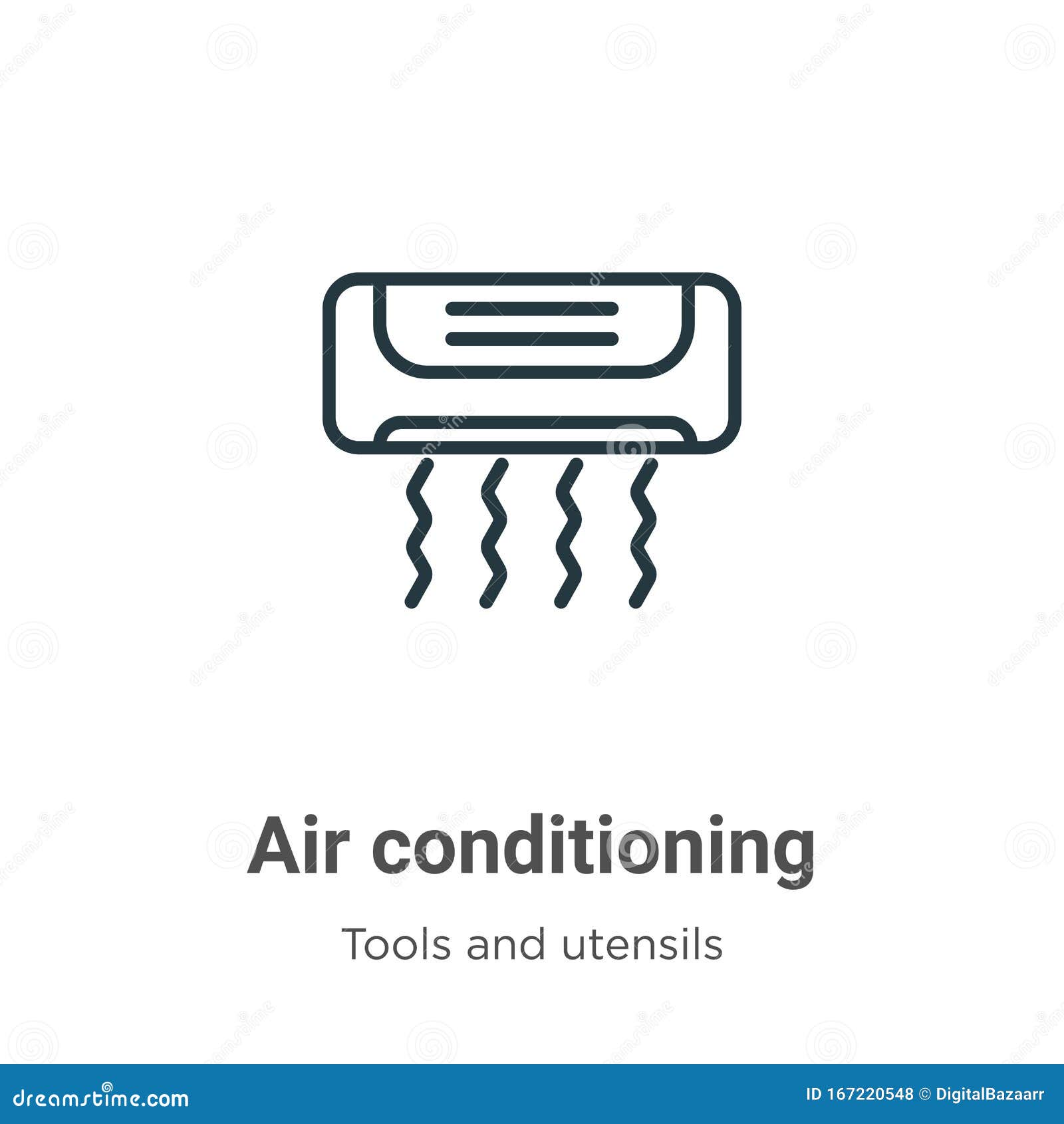 Air Conditioning Outline Vector Icon. Thin Line Black Air Conditioning