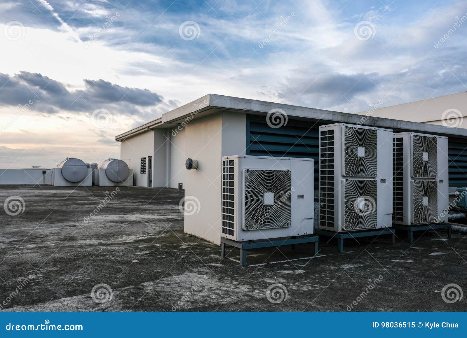 Air Conditioning on a Rooftop Stock Image Image of aircon, overcast