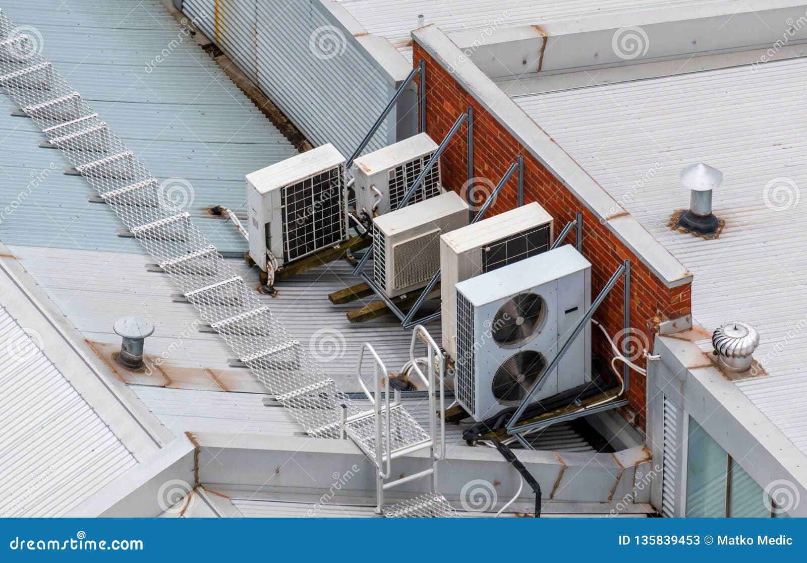 Air Conditioning System On The Roof Stock Image Image of energy, building 135839453