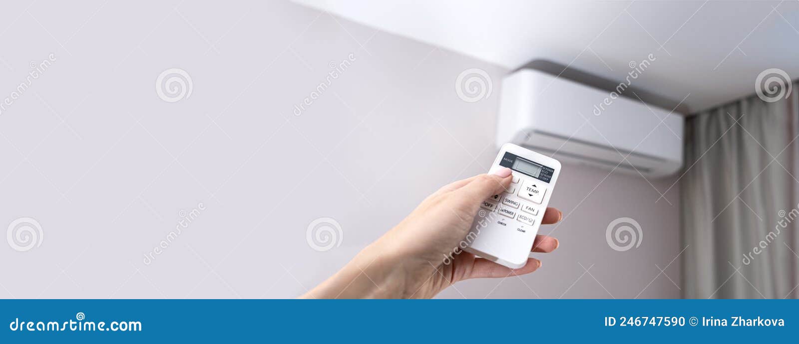 Air Conditioning, Temperature Control with Remote Control, Cooling Stock Photo Image of