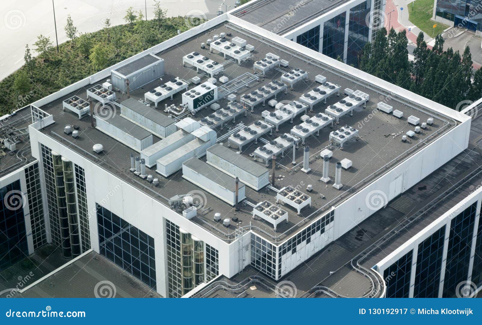 Air Conditioning on Top of a Building Stock Image Image of detail