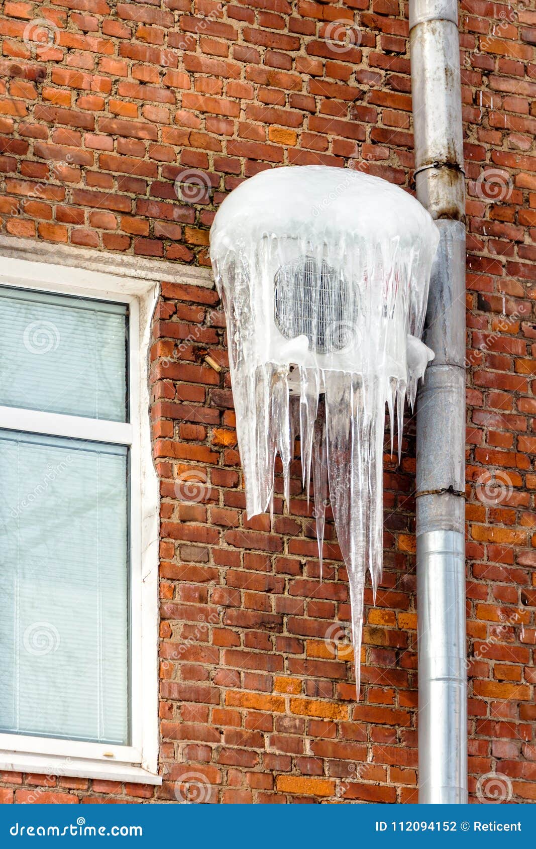 Air conditioning in winter stock photo. Image of freeze 112094152