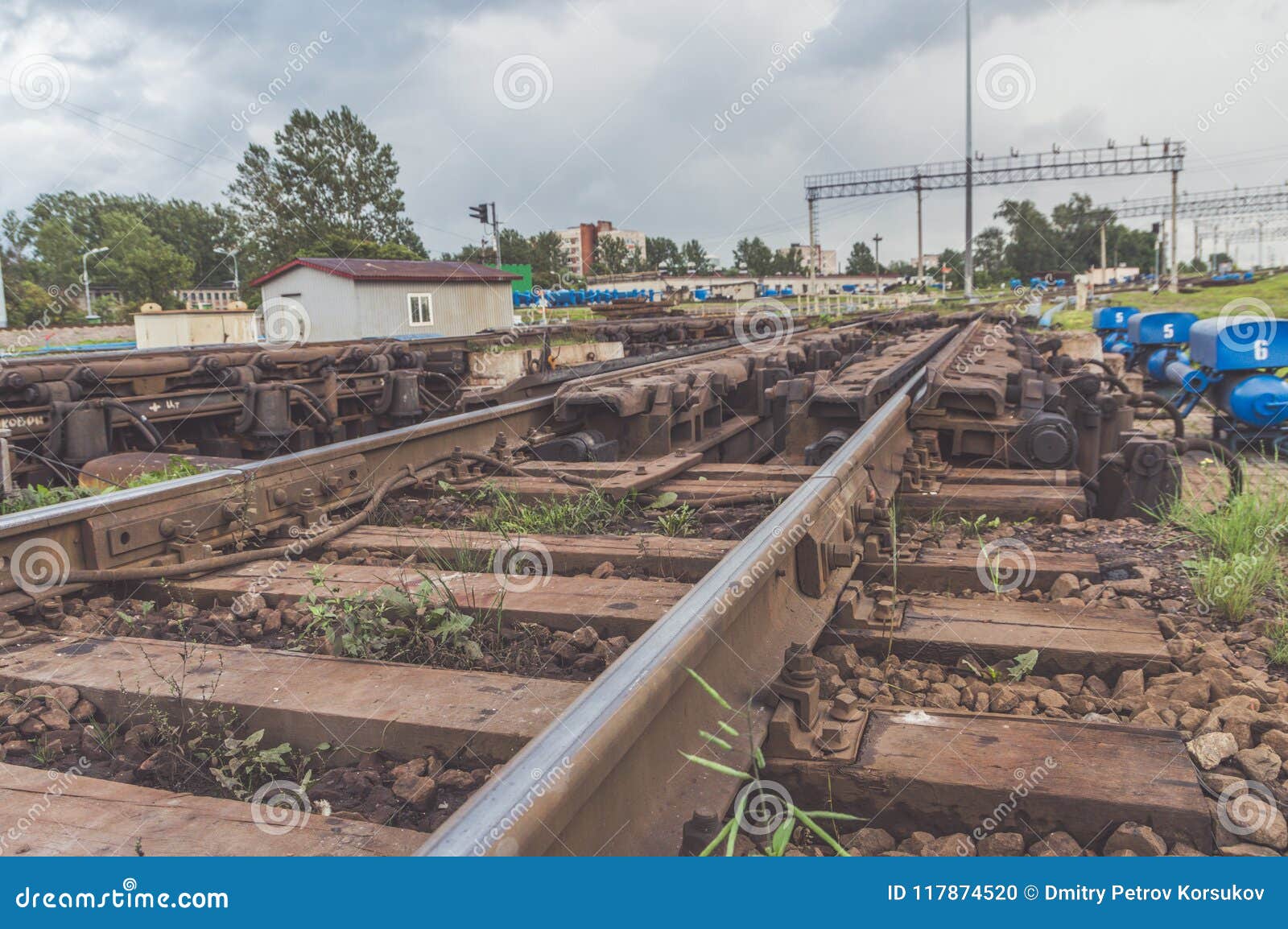 The Air Cylinder of the Air Brake on a Rail Stock Photo Image of