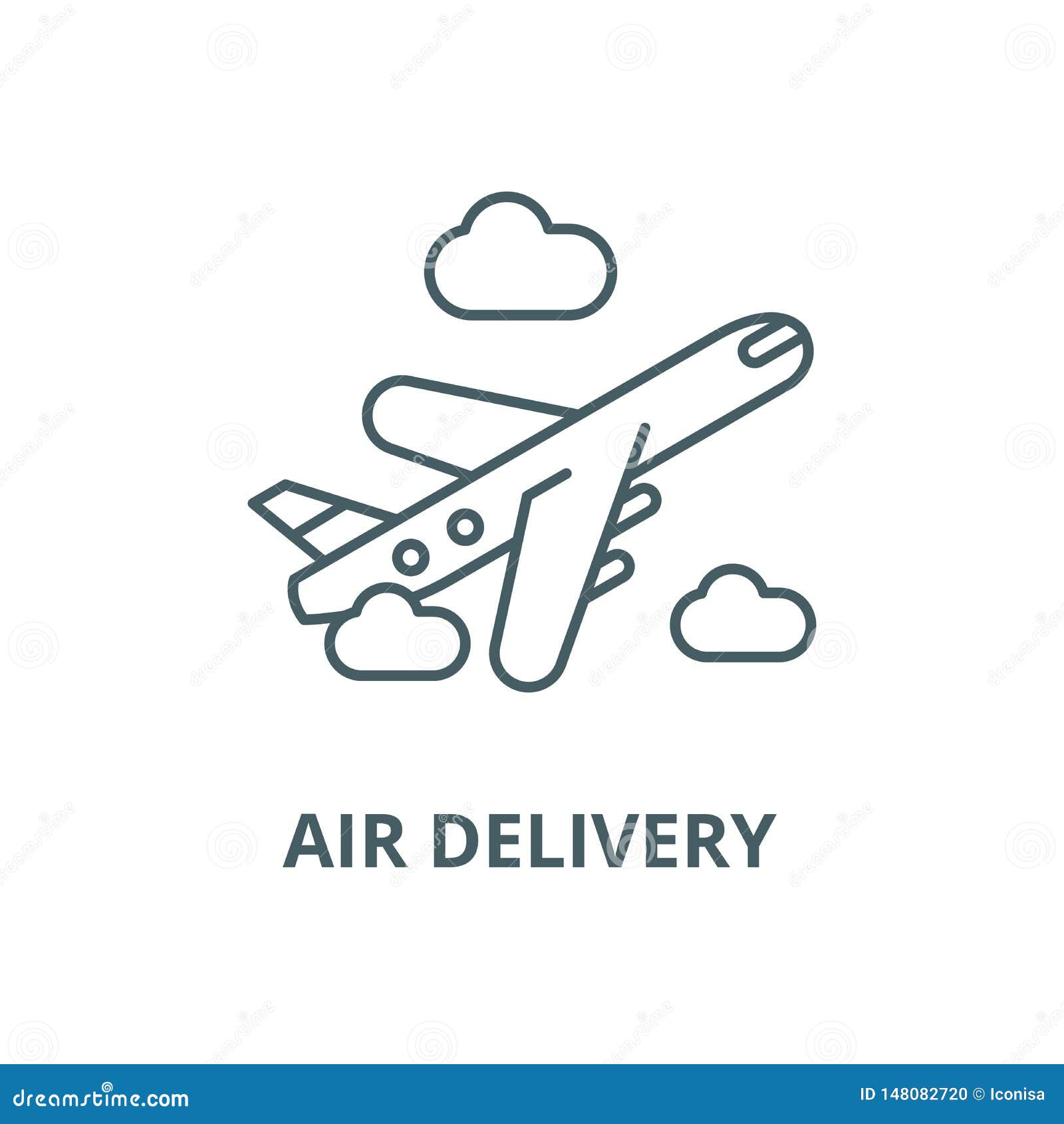 Air Delivery Vector Line Icon, Outline Concept, Linear Sign Stock ...