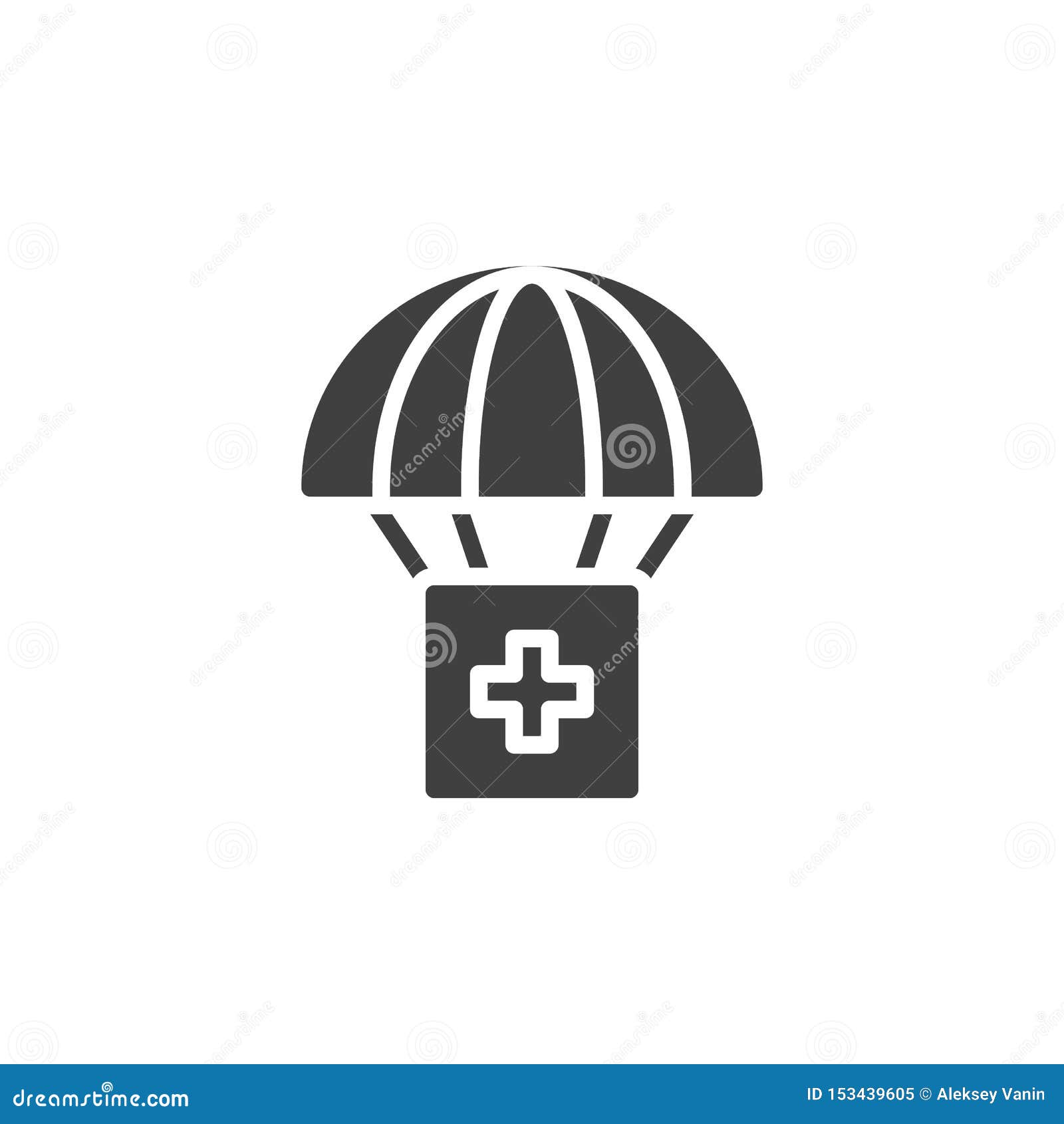 Relief Supplies Bag With Parachutes Vector Illustration | CartoonDealer ...