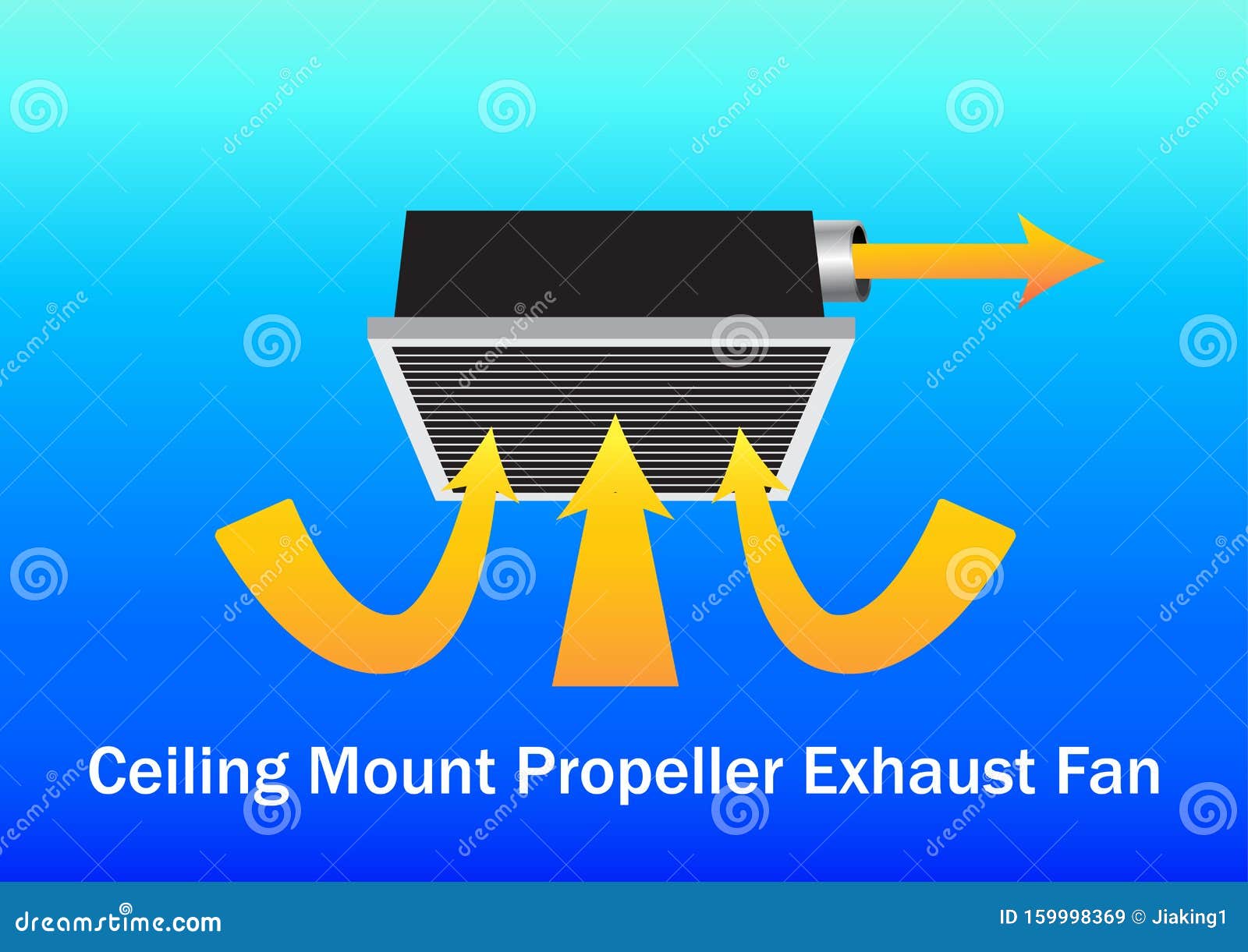 Air Flow System By Ceiling Mount Exhaust Fan Stock Vector