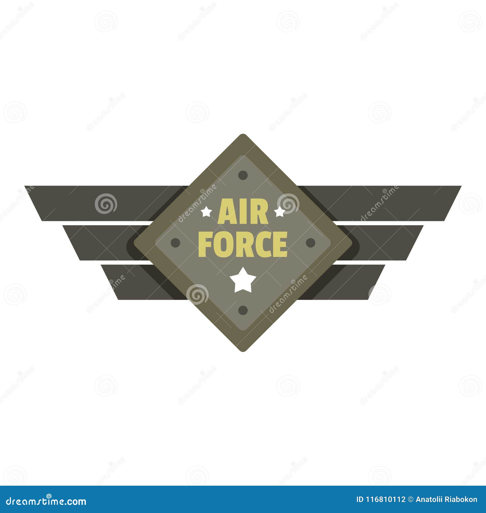 Air Force Icon Logo, Flat Style Stock Vector - Illustration of armor