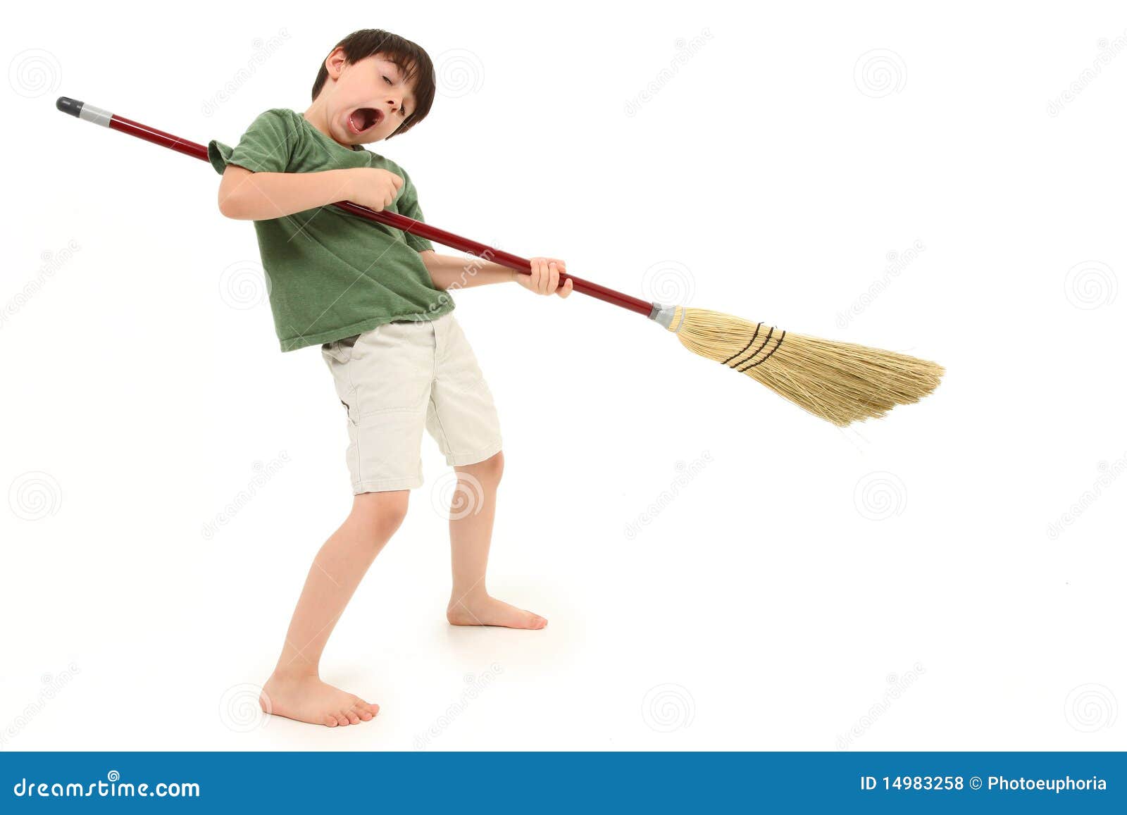 Air Guitar with Broom stock photo. Image of pretend, stick 14983258
