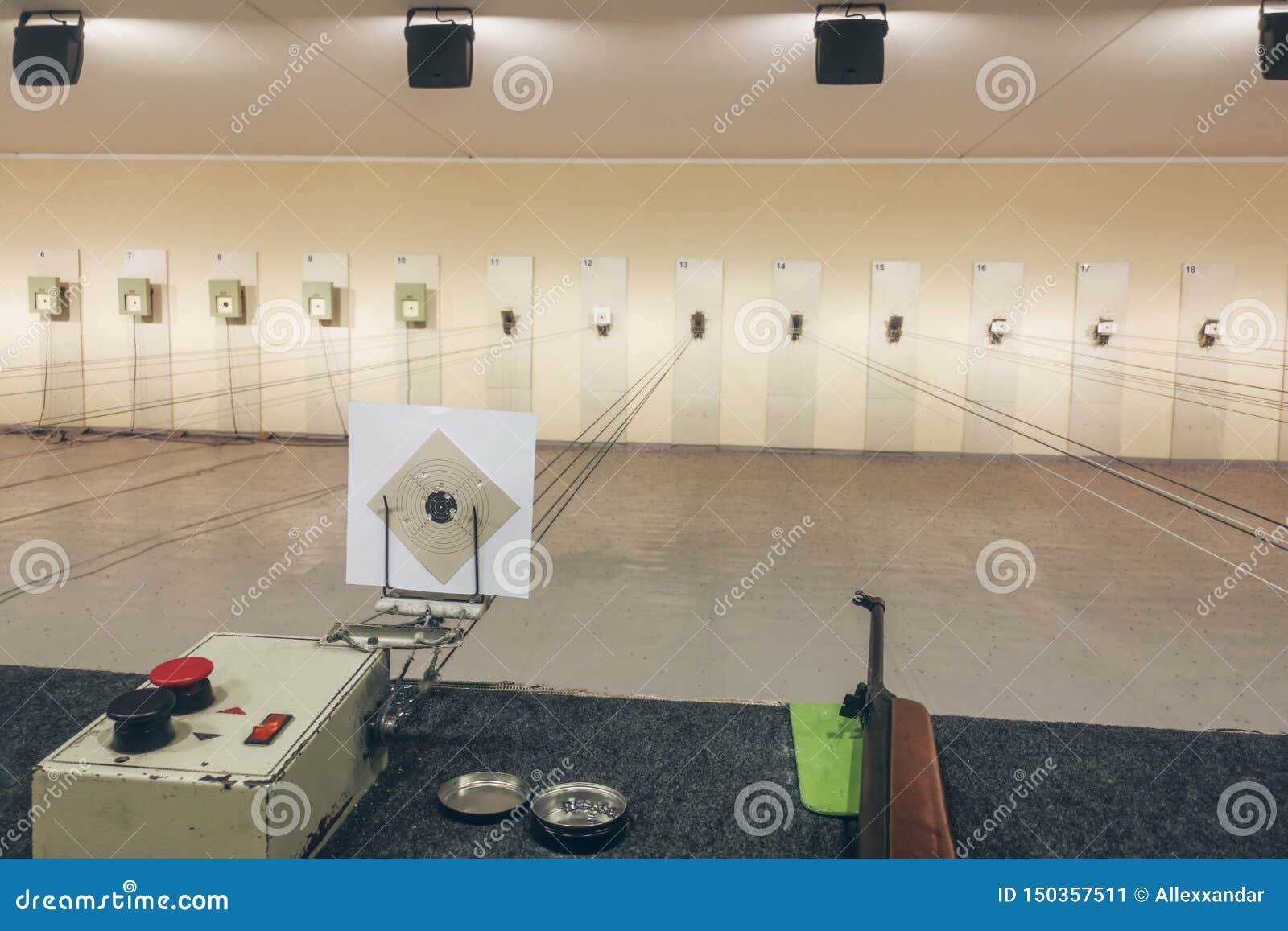 Air Gun Shooting Range, Practice Shooting Range Target Stock Image