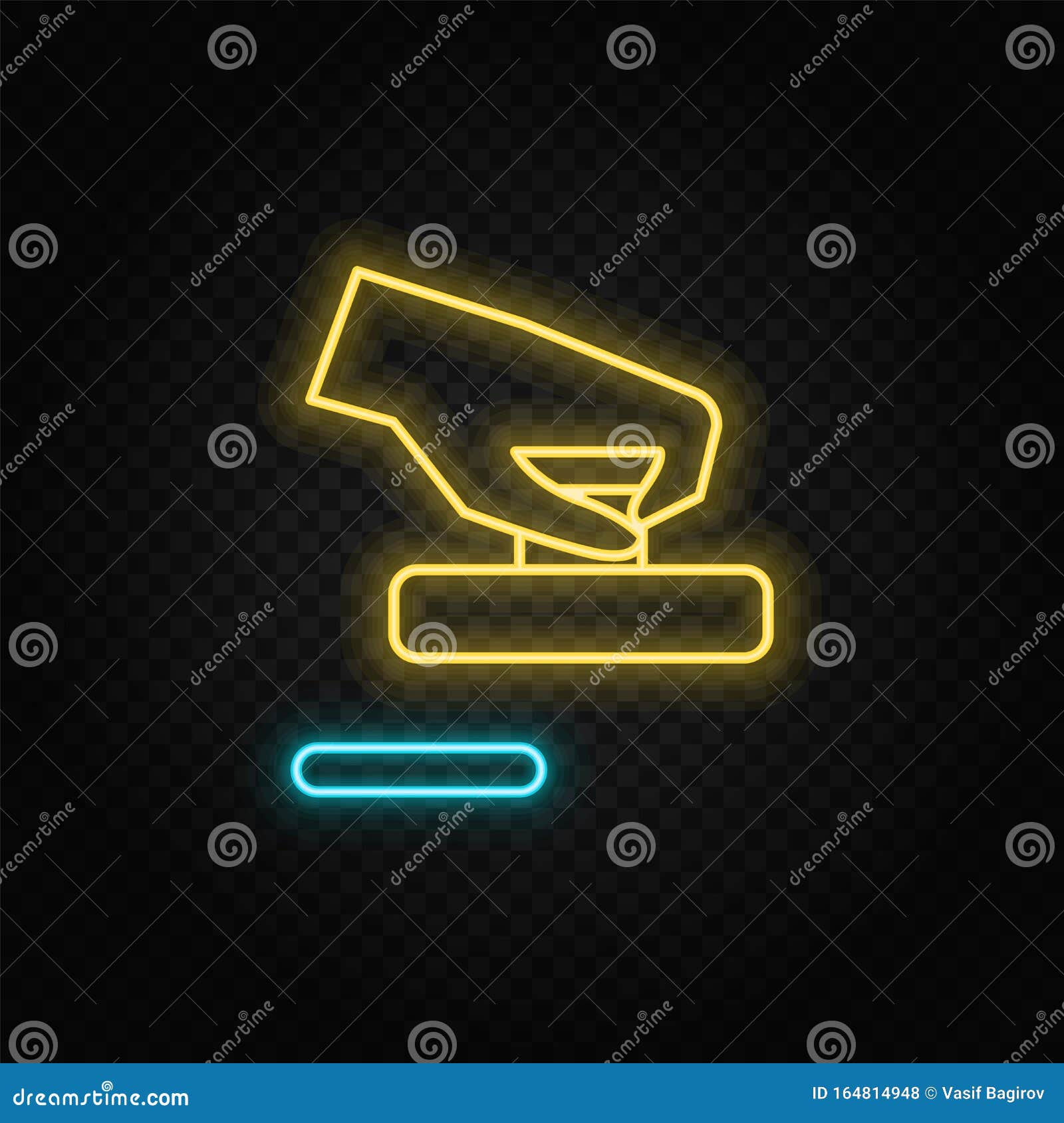 Air Hockey, Board Game, Hand Neon Icon