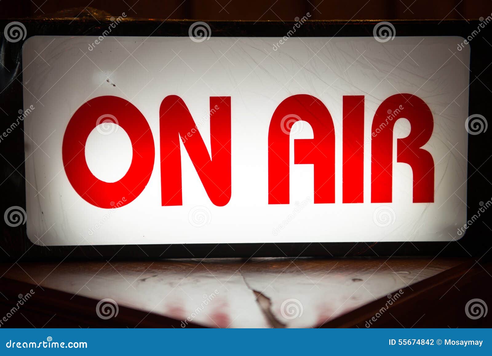 On Air Light Box Signs in Front of Radio Station Stock Photo Image of