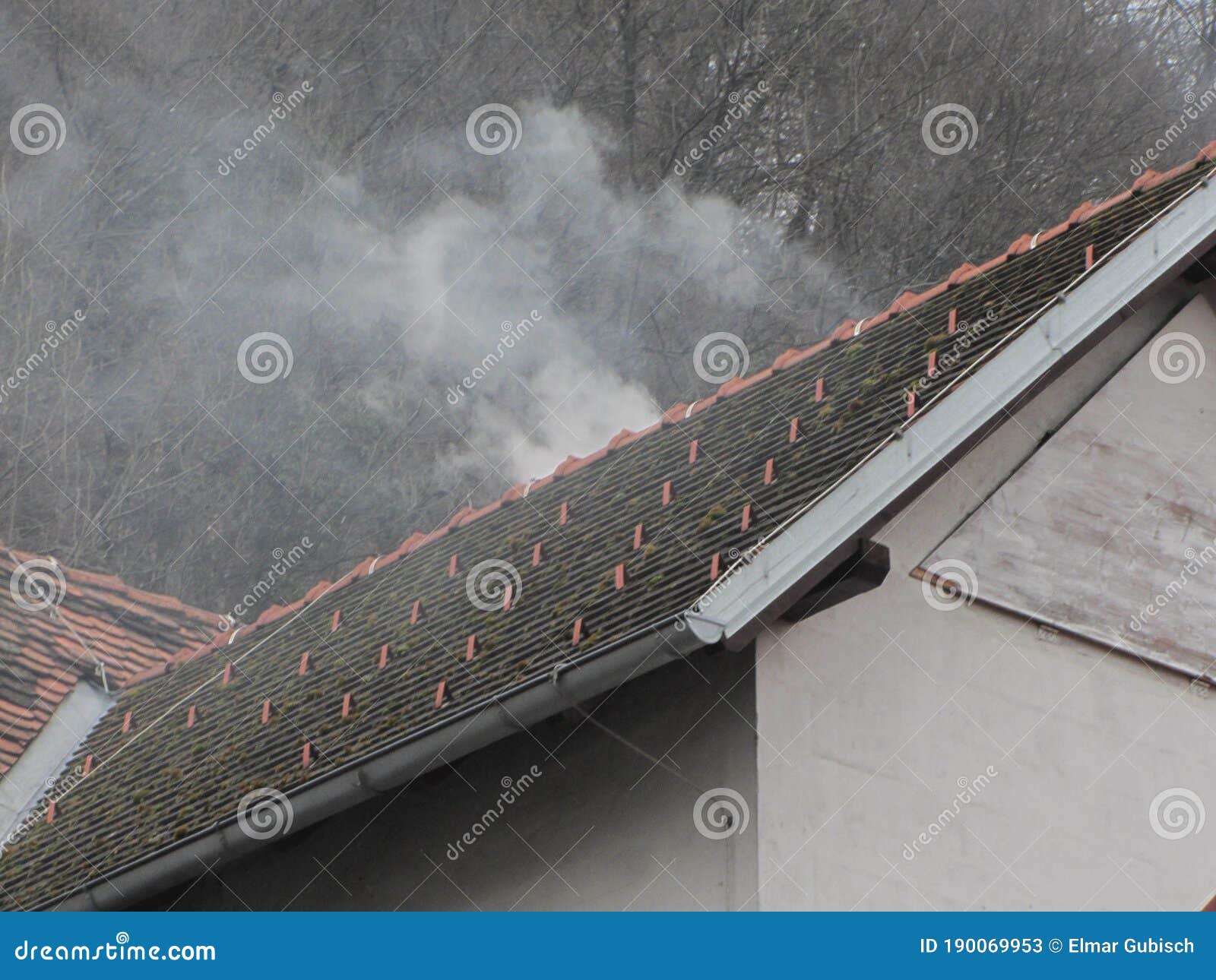 Air Pollution from House Fire Stock Image Image of environmental