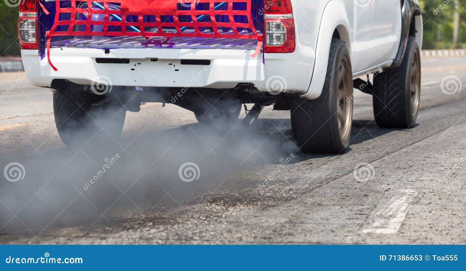 Air Pollution from Vehicle Exhaust Pipe on Road Stock Image Image of