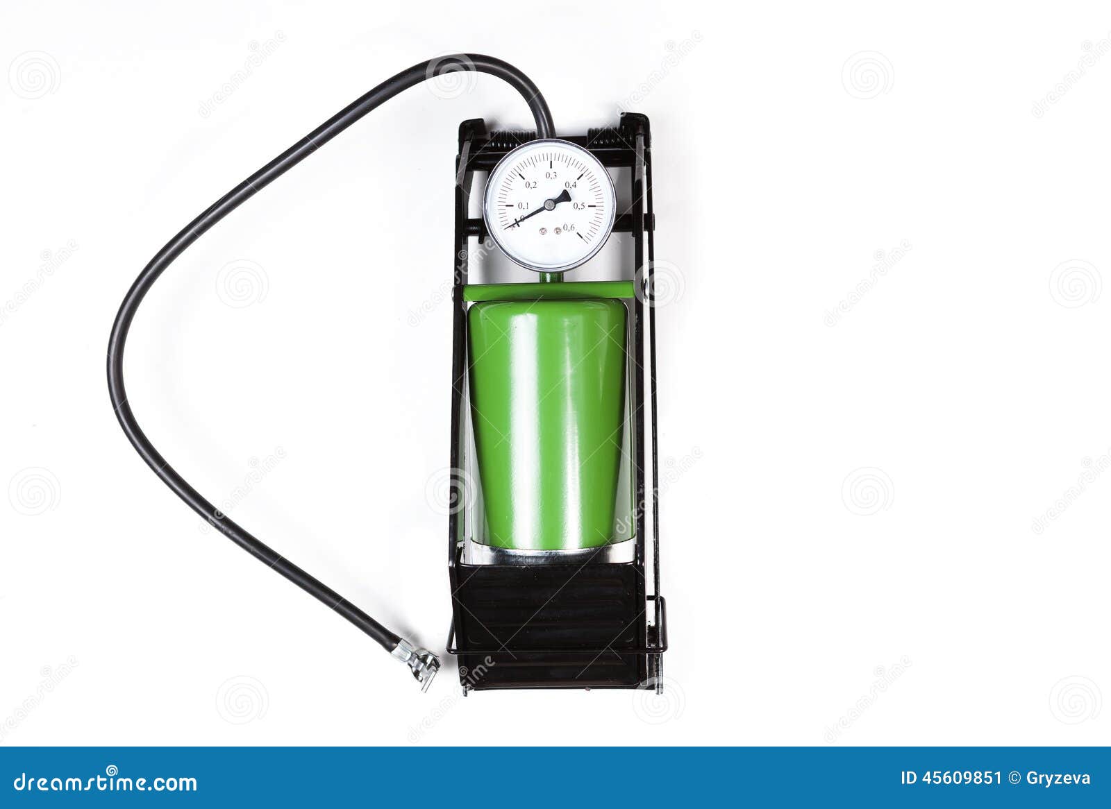 Air Pump with Gauge Isolated on White Background Stock Image Image of