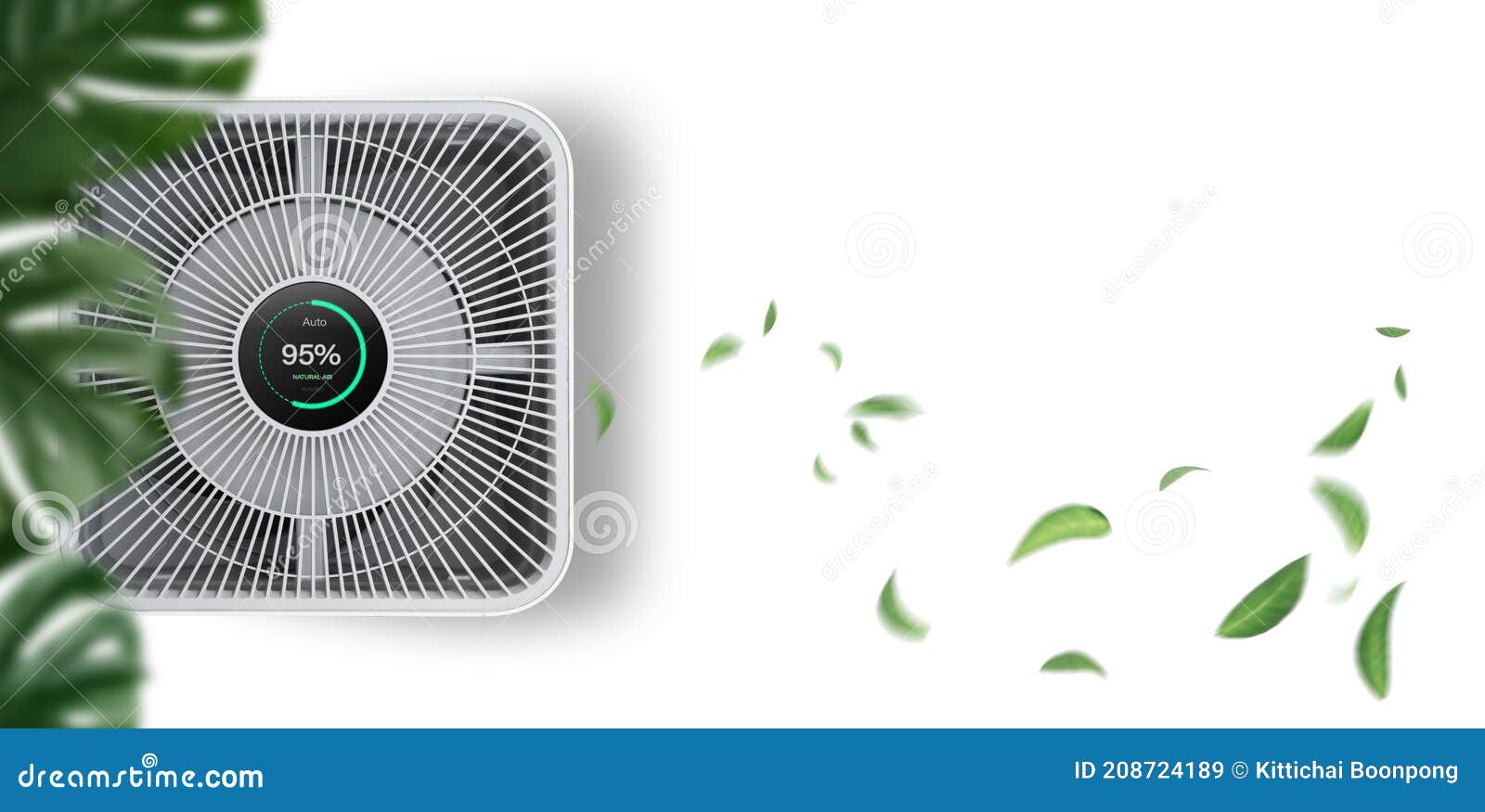 Air Purifier on White Background with Filter for Cleaner Removing Fine