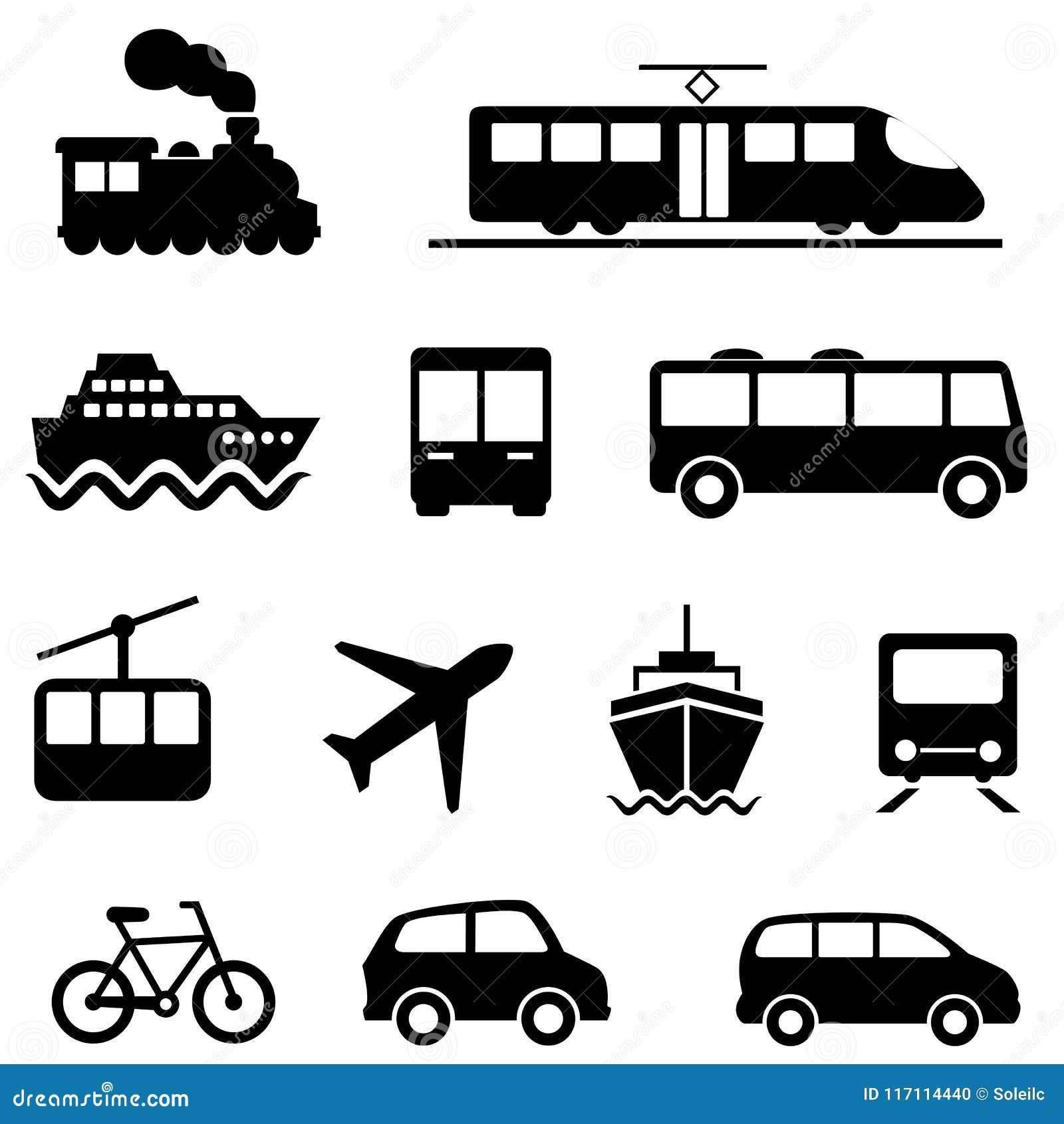 Air Sea Land And Public Transportation Icons Stock Vector Illustration Of Auto Vector 117114440
