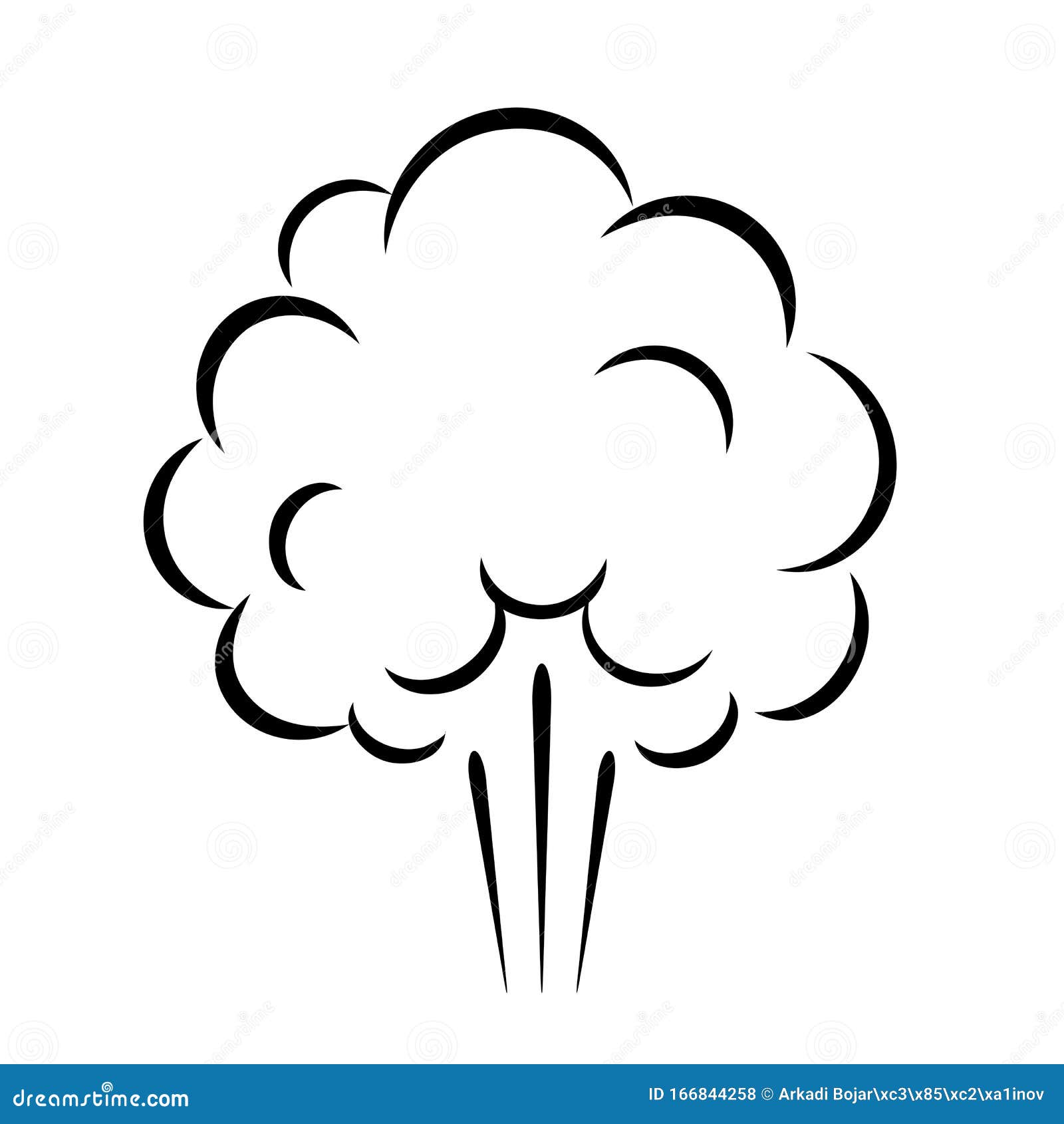 Air Steam Cloud Vector Icon Stock Vector Illustration Of Mushroom Comics