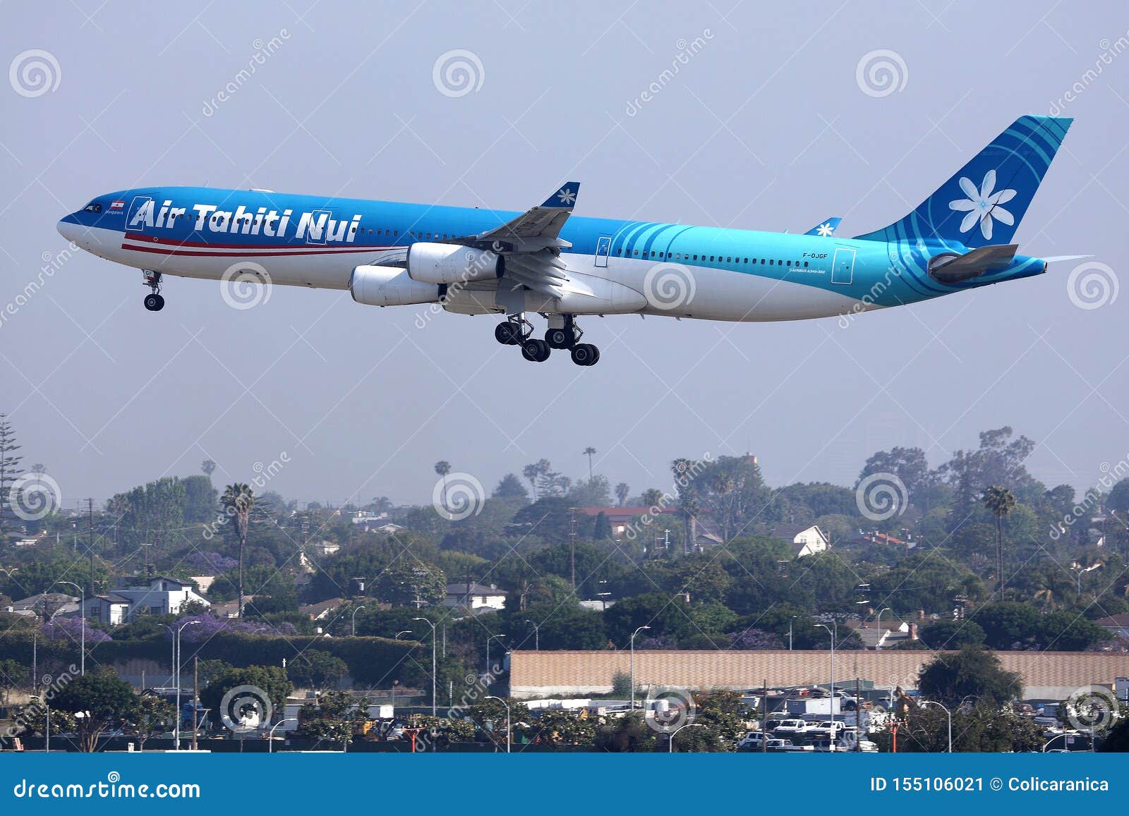 Air Tahiti Nui Landing on Los Angeles Airport, LAX Editorial Photo