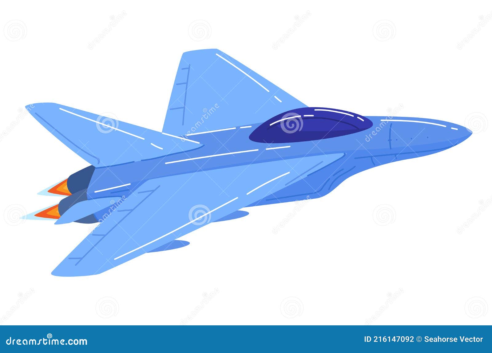 Air Transport, Military Fighter, Usaf Aviation Blue Color Jet Aircraft,  Cartoon Style Vector Illustration, Isolated on Stock Vector - Illustration  of transportation, fight: 216147092