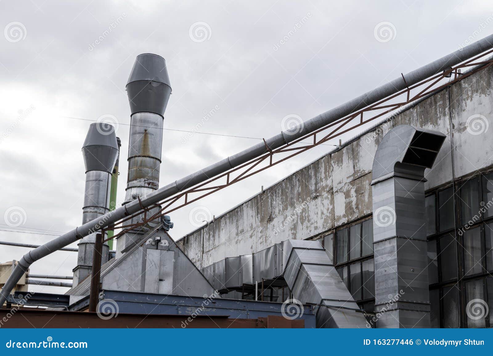 Air Vent Ducts of Air Conditioning and Ventilation System on the Wall