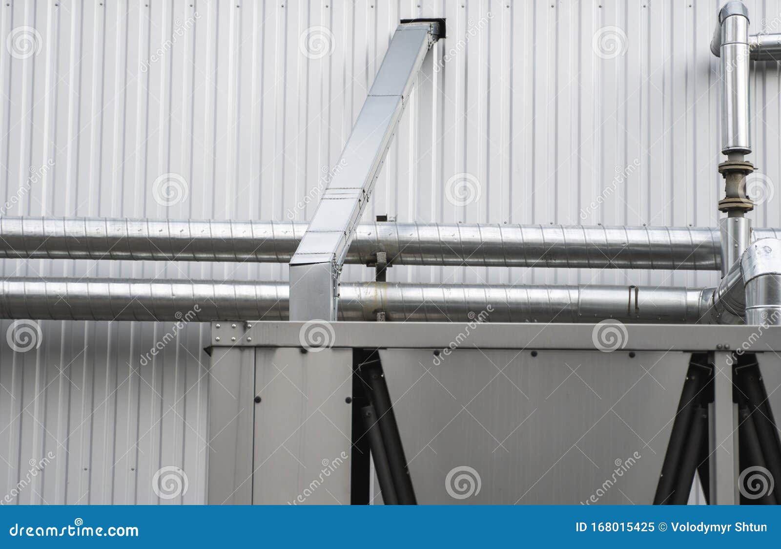 Air Vent Ducts of Air Conditioning and Ventilation System on the Wall