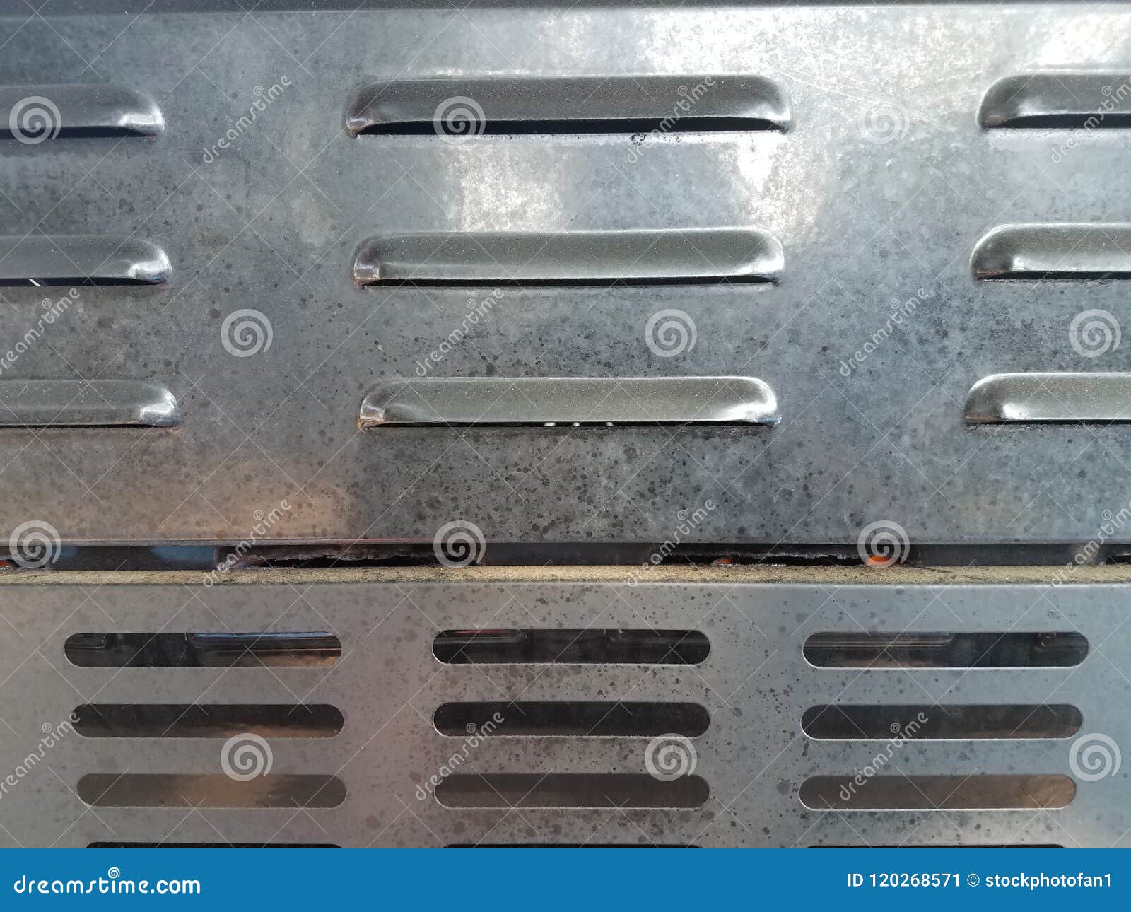 Air Vents On Back Of Dirty Barbecue Grill Stock Image Image Of