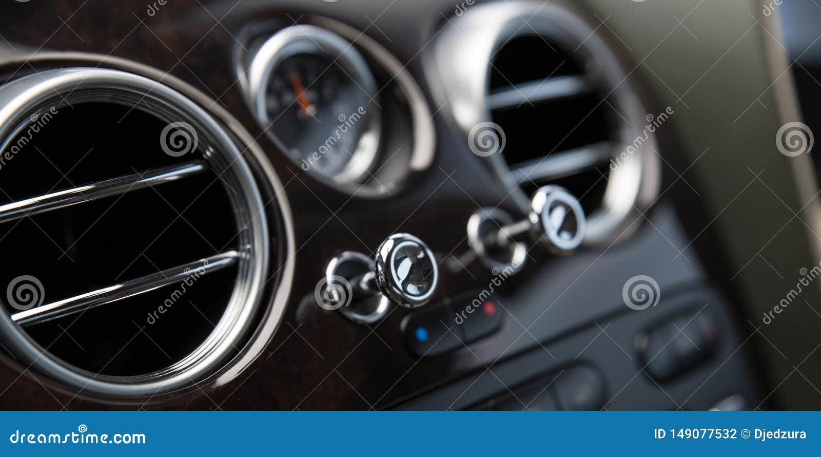 Air Vents in Luxury Car. Air Ventilation and Conditioning in Car Stock