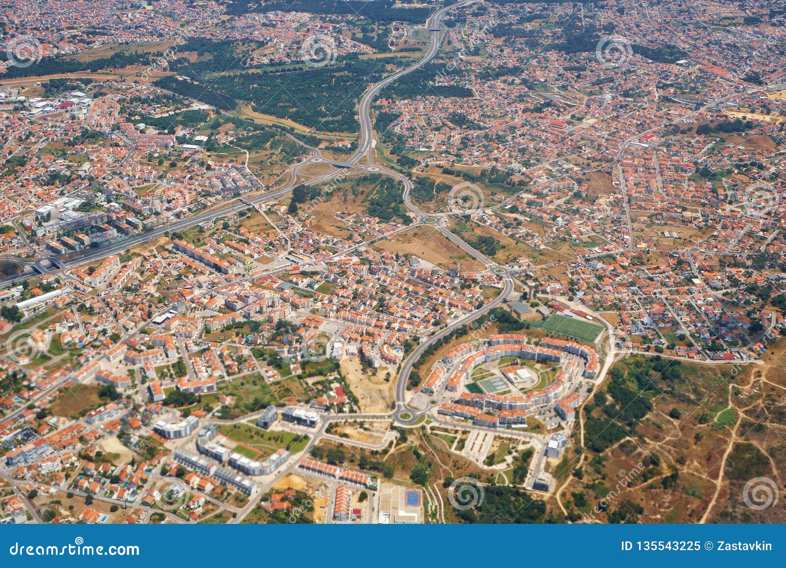 the air view of almada. portugal