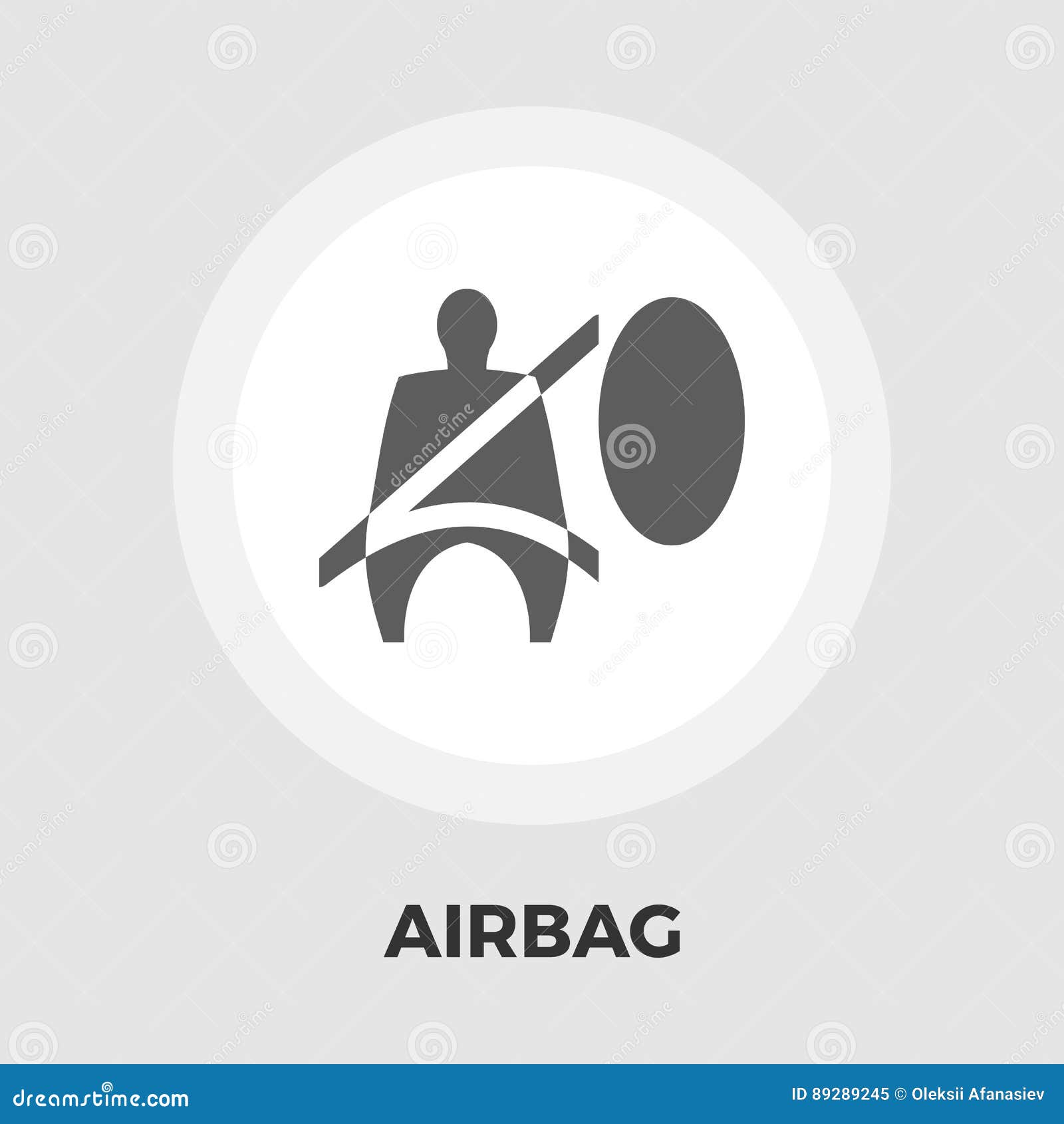 Airbag flat icon stock vector. Illustration of warning 89289245