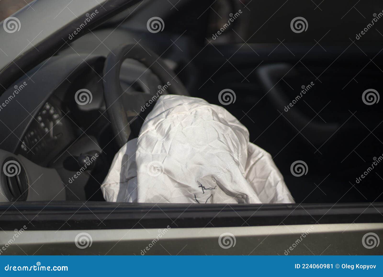 The Airbag Has Deployed. Car after an Accident Stock Image Image of