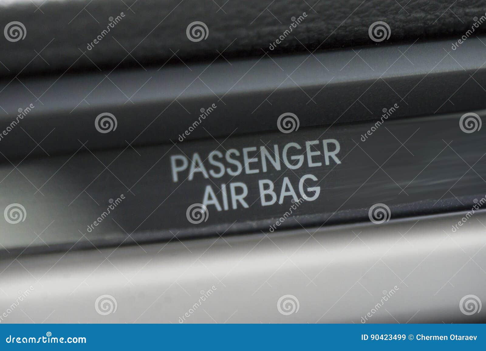 Airbag Sign In Car , Close Up Shot. Stock Image Image of leather