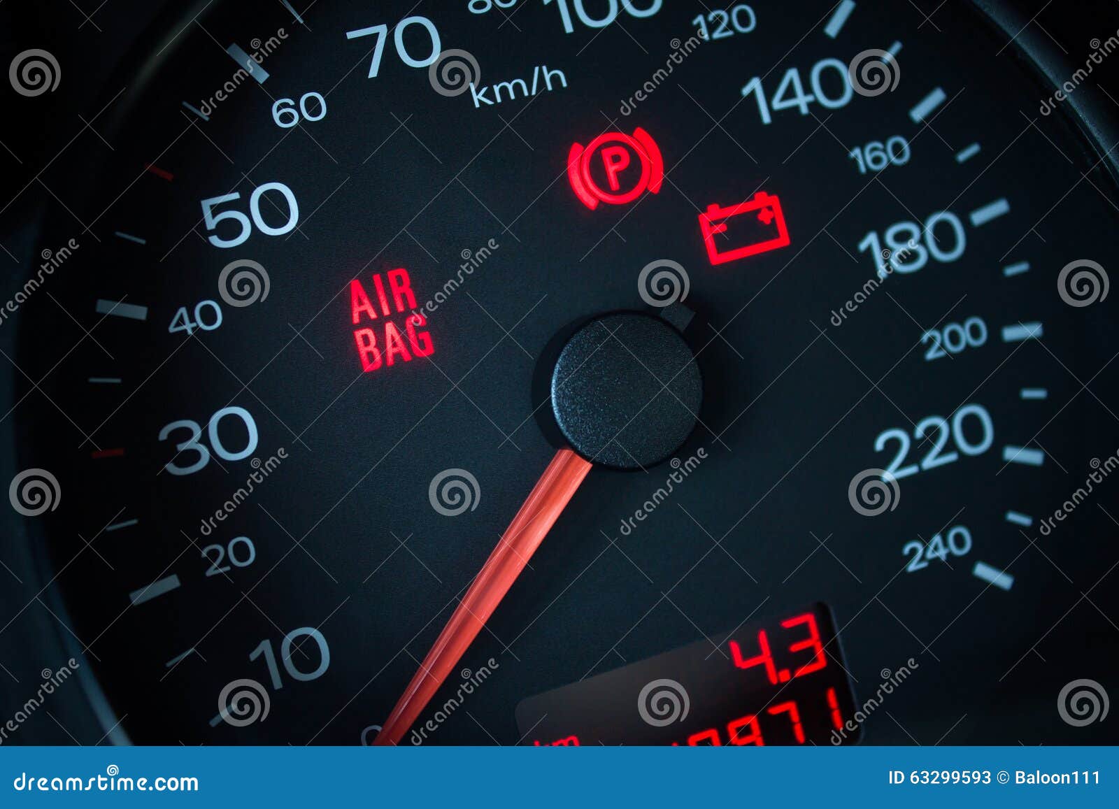 Airbag warning light. stock image. Image of junk, automobile 63299593