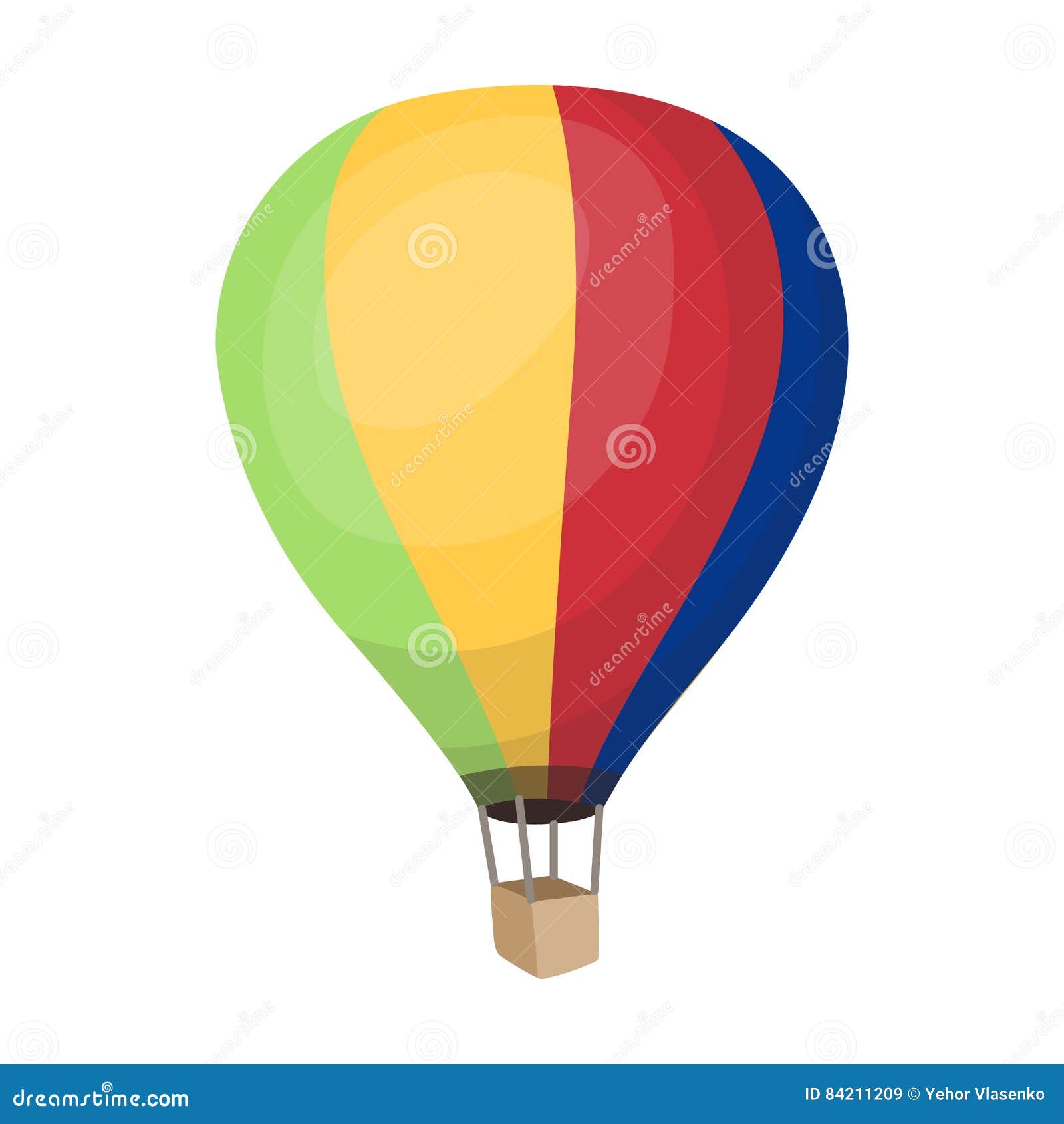 airballoon icon in cartoon style  on white background. rest and travel 