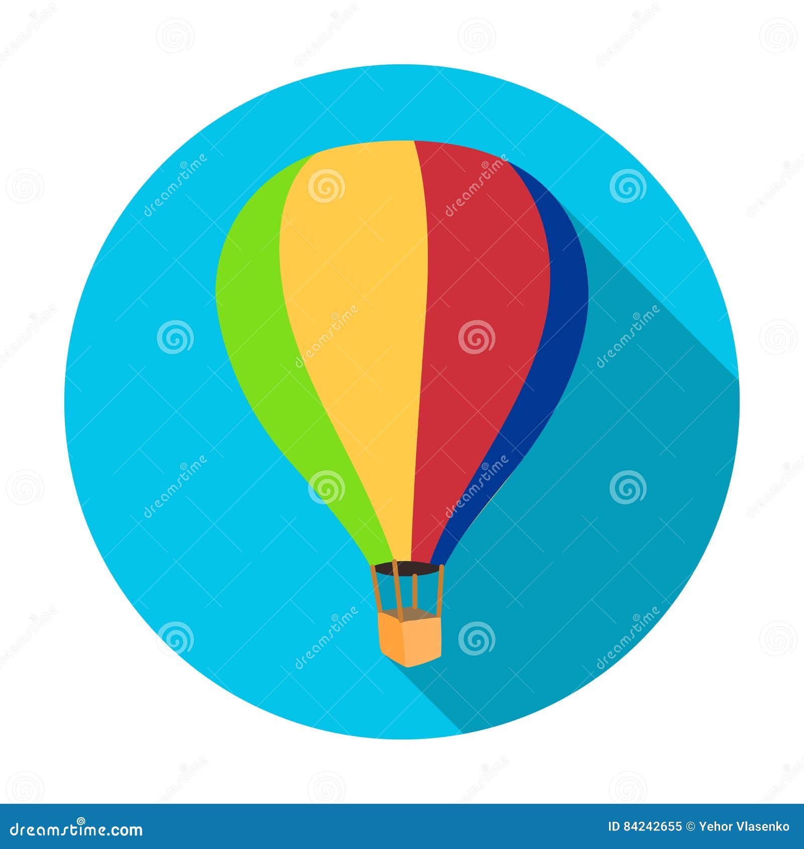 airballoon icon in flat style  on white background. rest and travel  stock  .