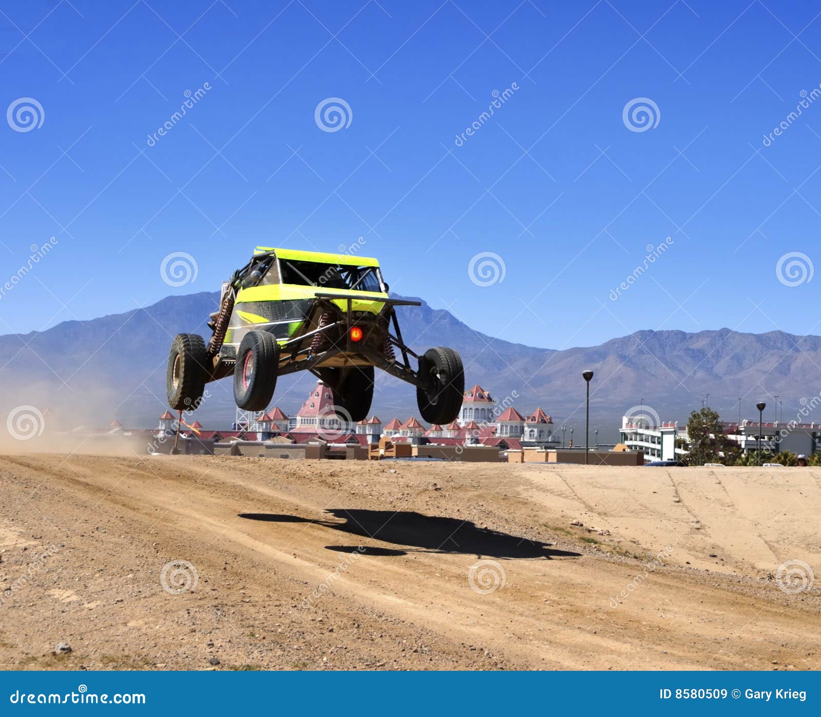 Airborne offroad race car stock image. Image of sport 8580509